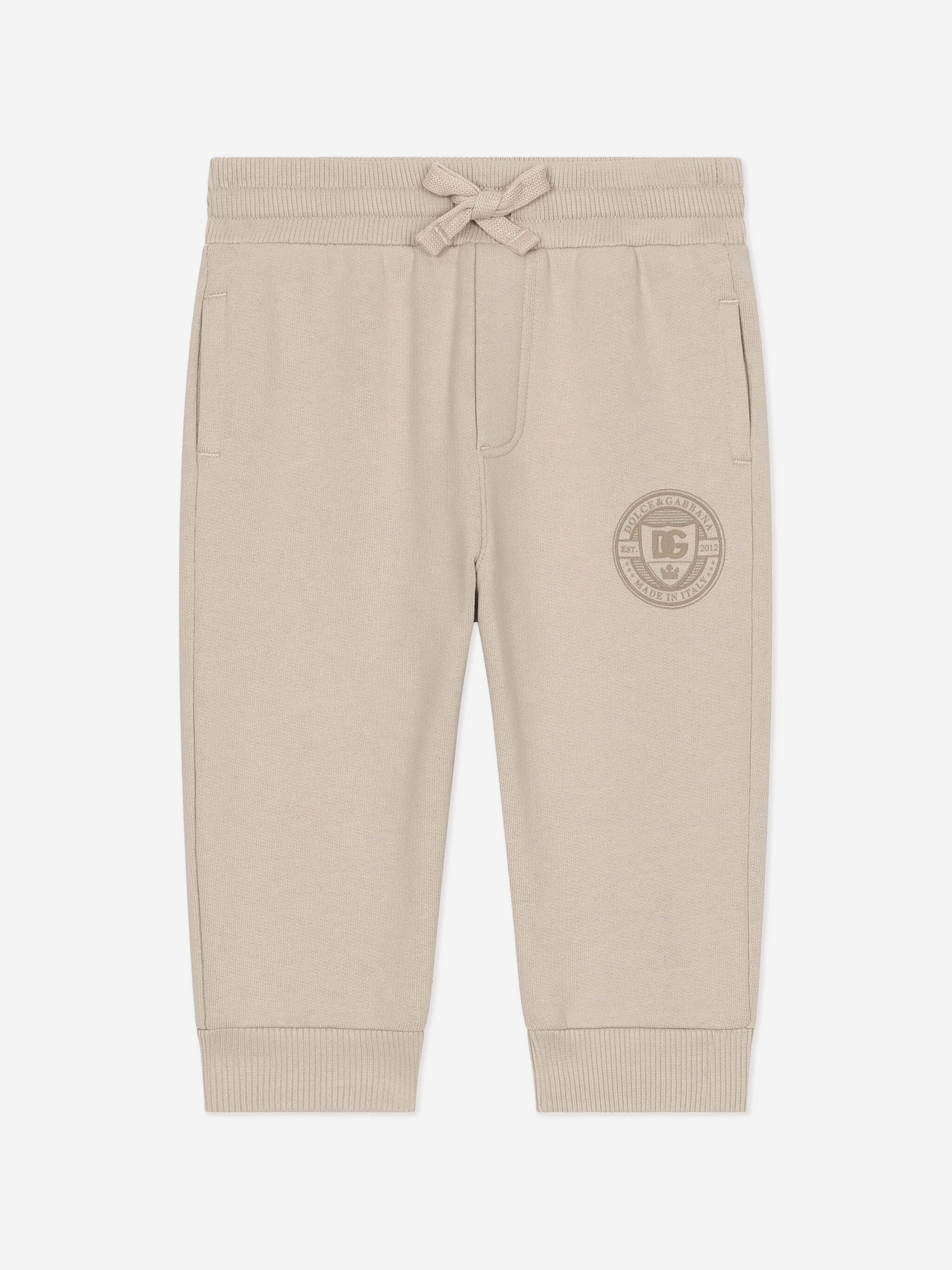 Dolce & Gabbana Baby Boys Logo Stamp Joggers in Beige