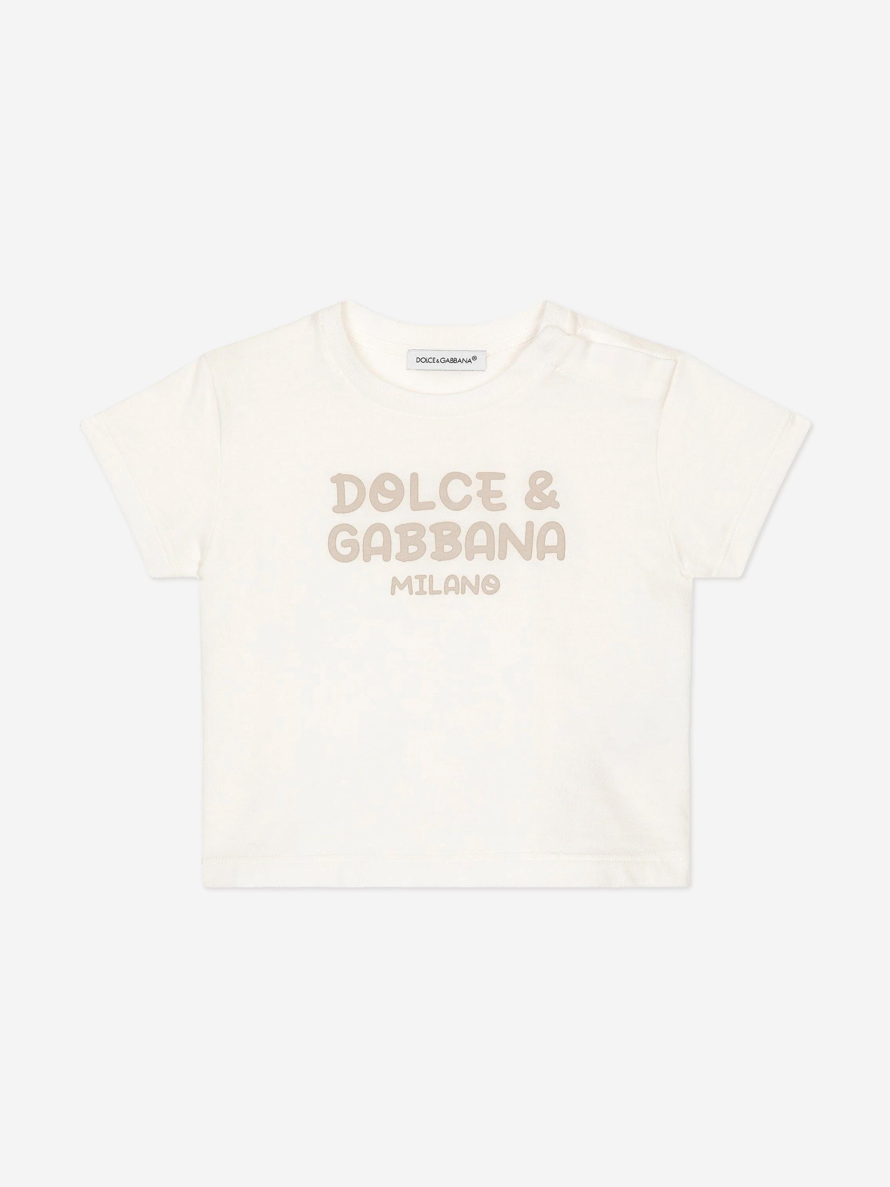 Dolce & Gabbana Baby Boys Milano Logo T-Shirt in White