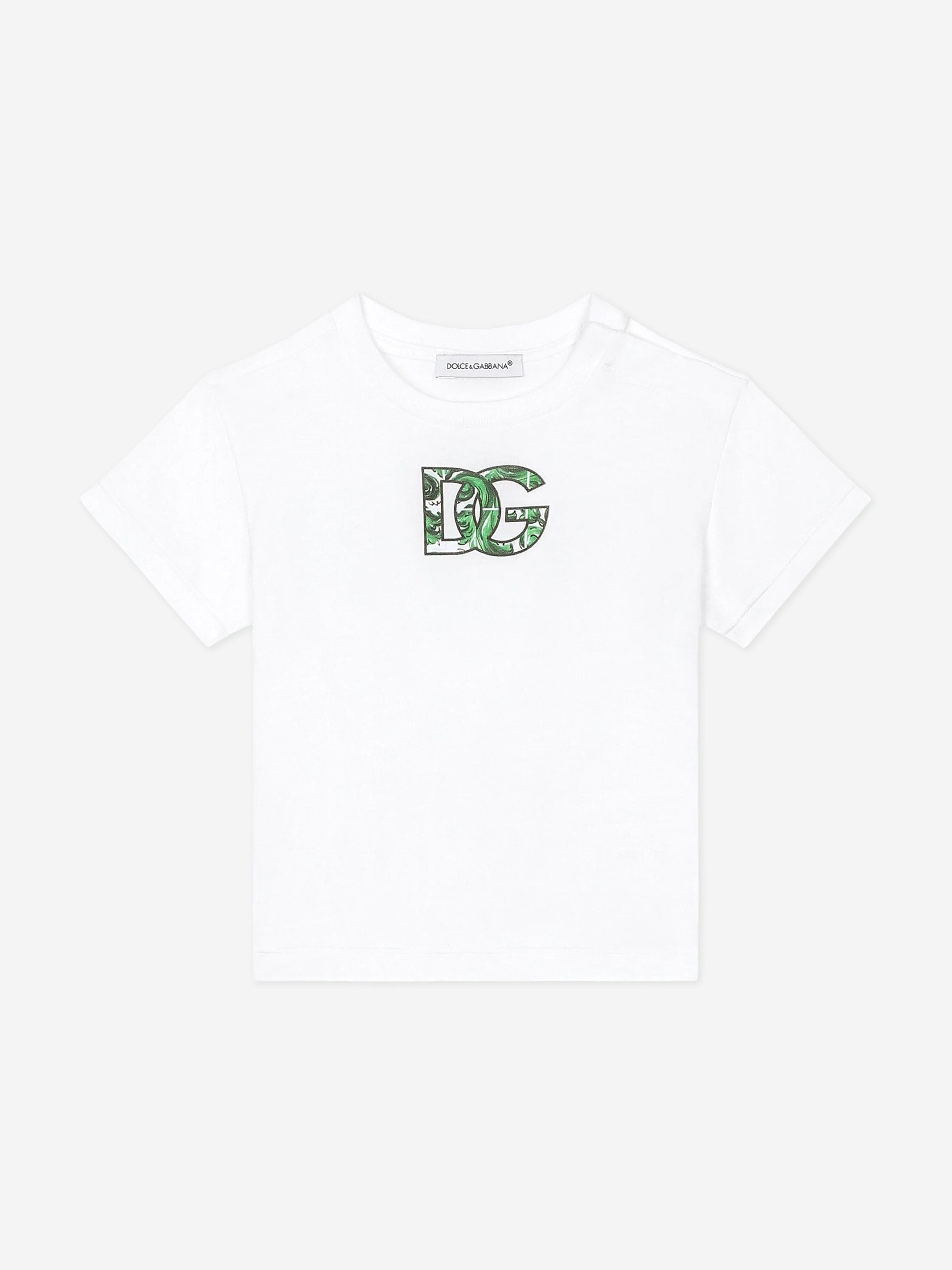 Dolce & Gabbana Baby Boys Maiolica Logo T-Shirt in White