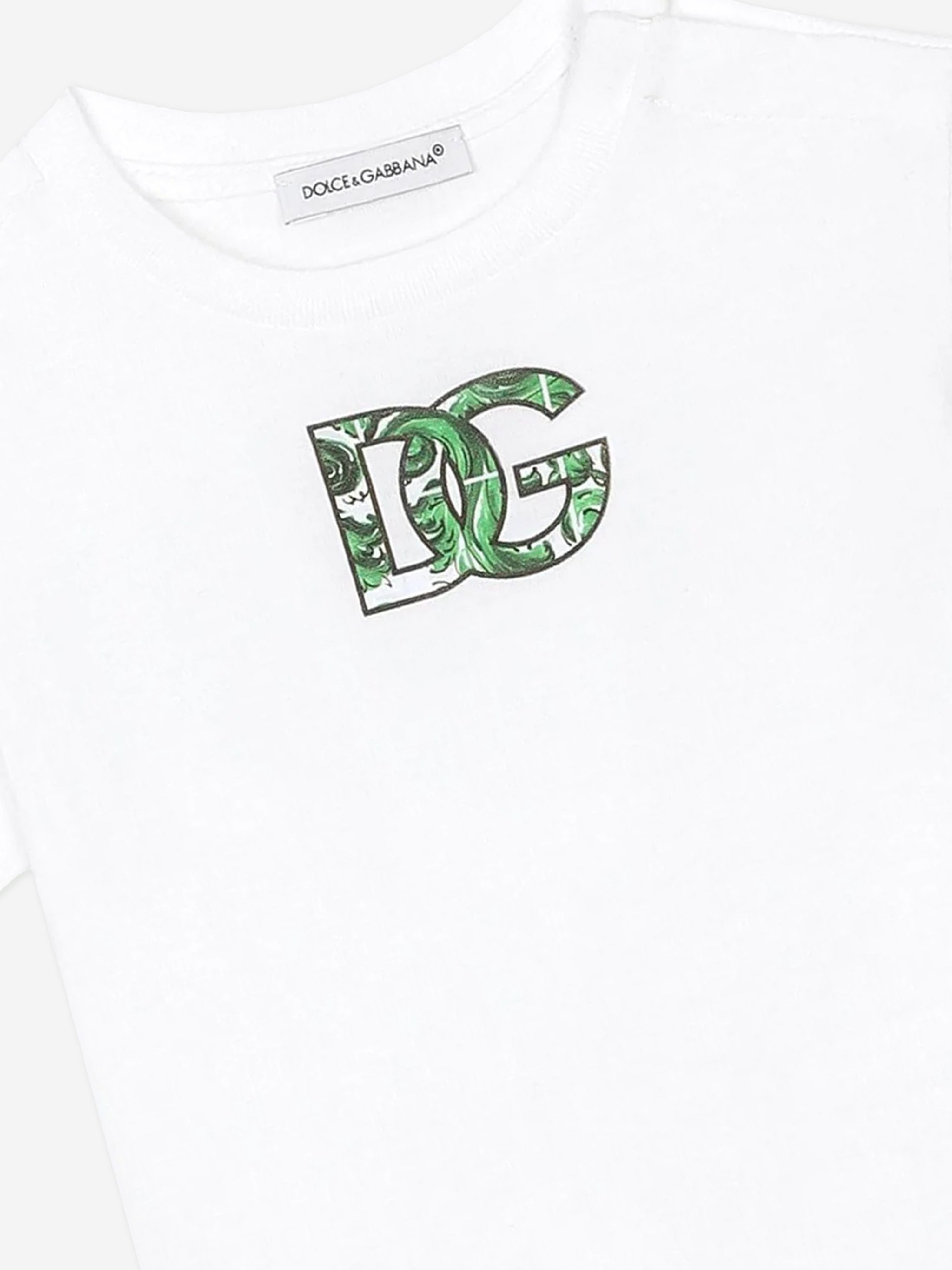 Dolce & Gabbana Baby Boys Maiolica Logo T-Shirt in White