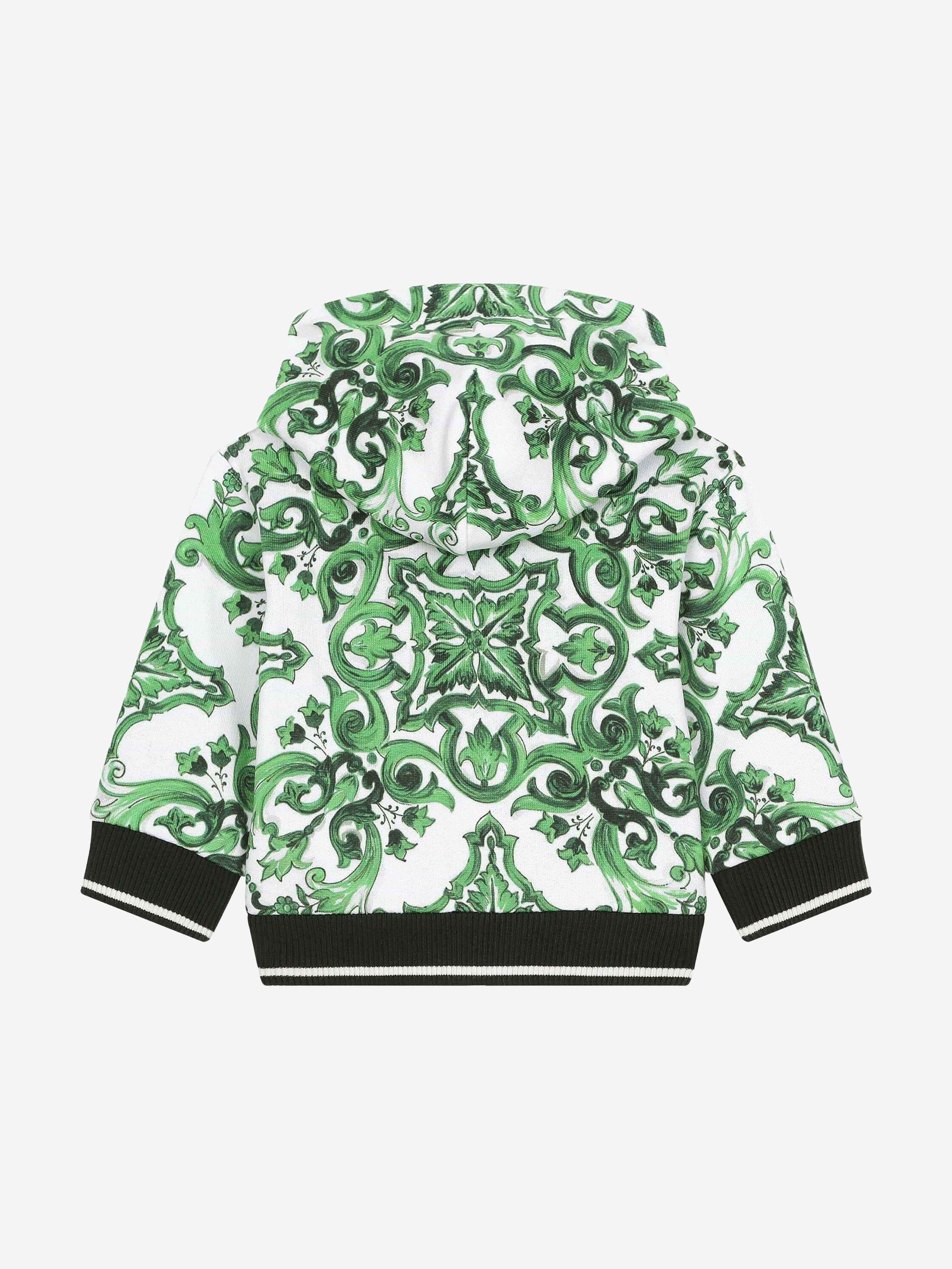 Dolce & Gabbana Baby Boys Maiolica Zip Up Top in Green