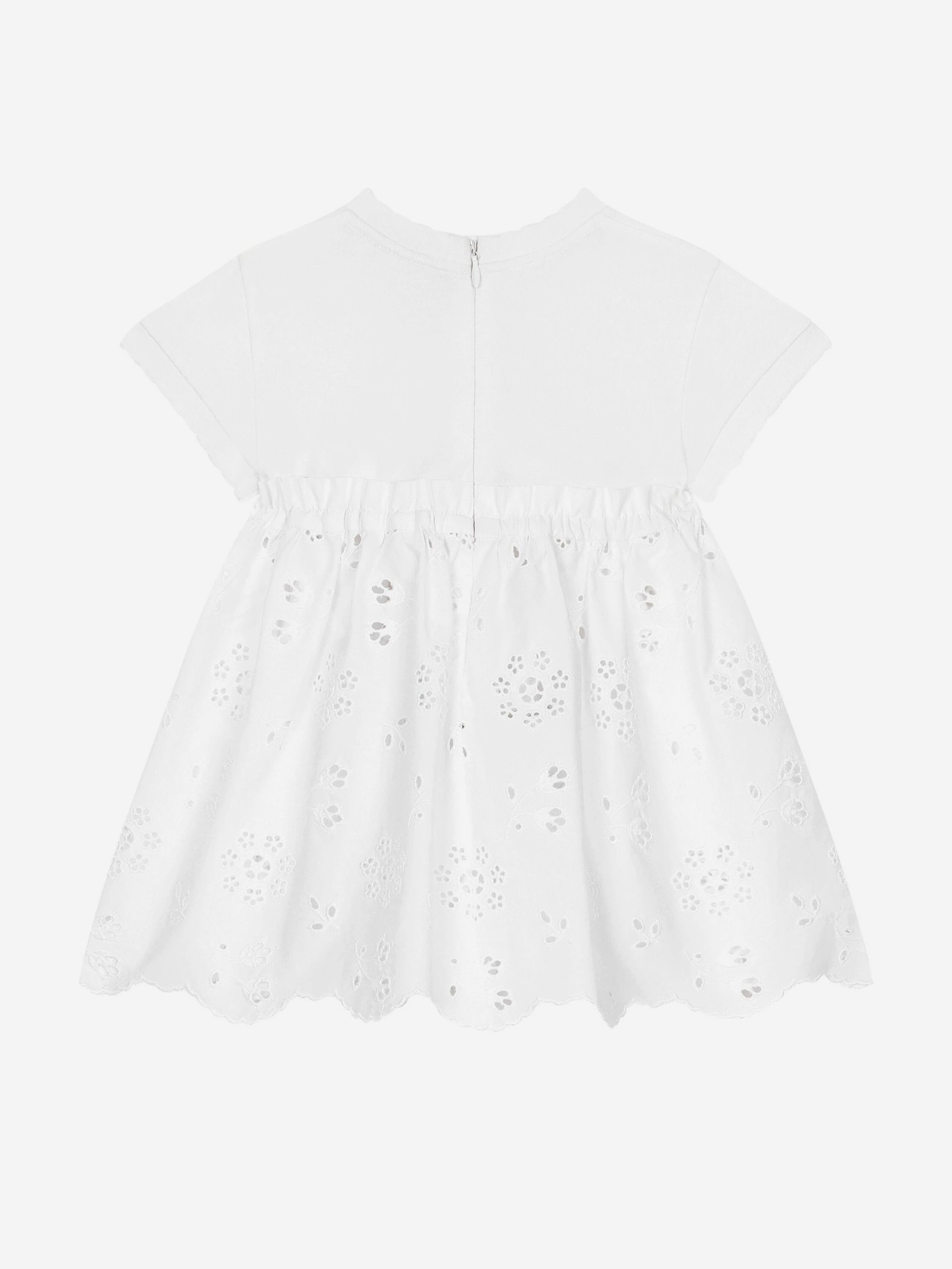 Dolce & Gabbana Baby Girls Embroidered Dress With Knickers in White