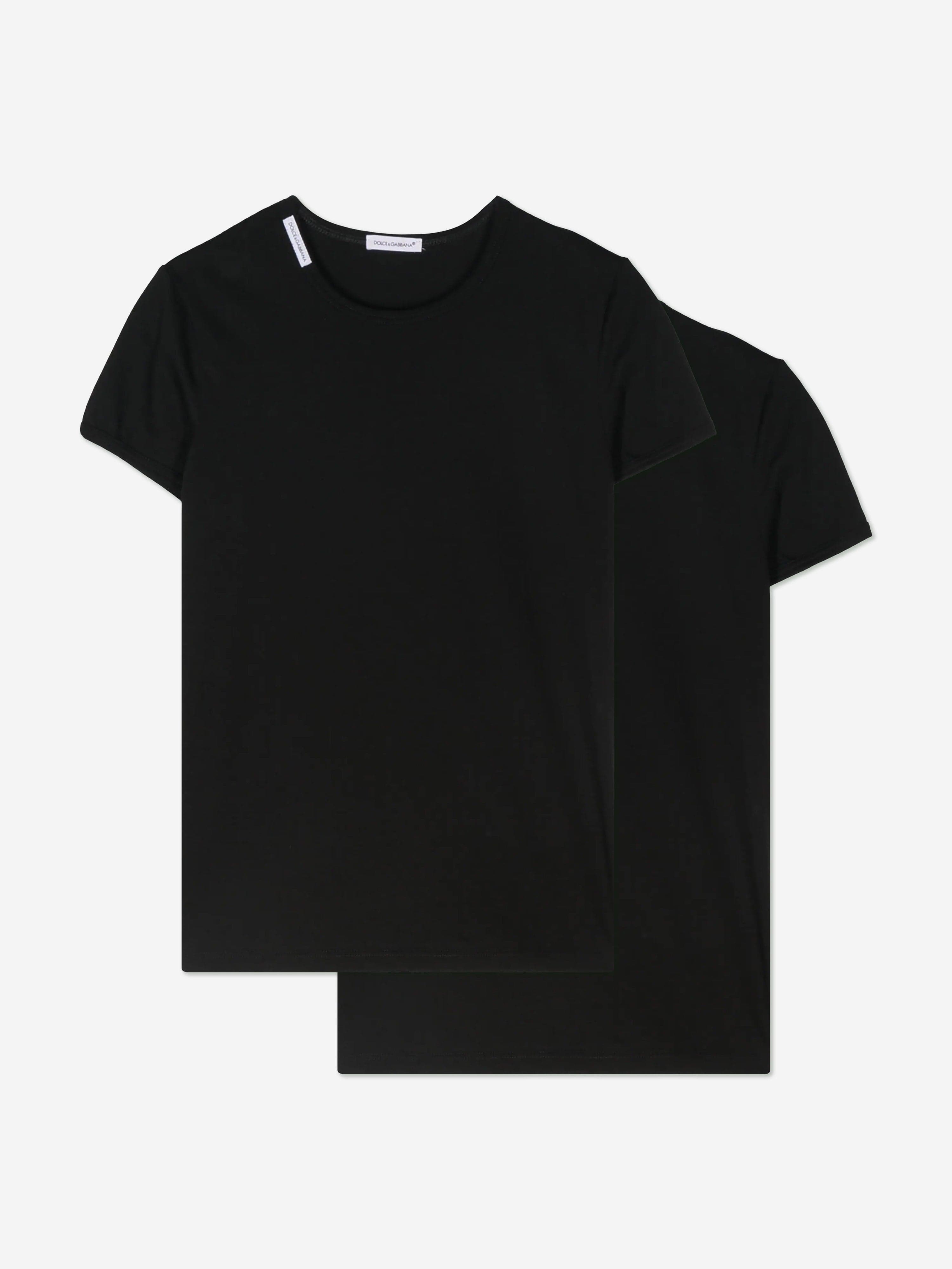 Dolce & Gabbana Boys 2 Pack T-Shirt Set in Black