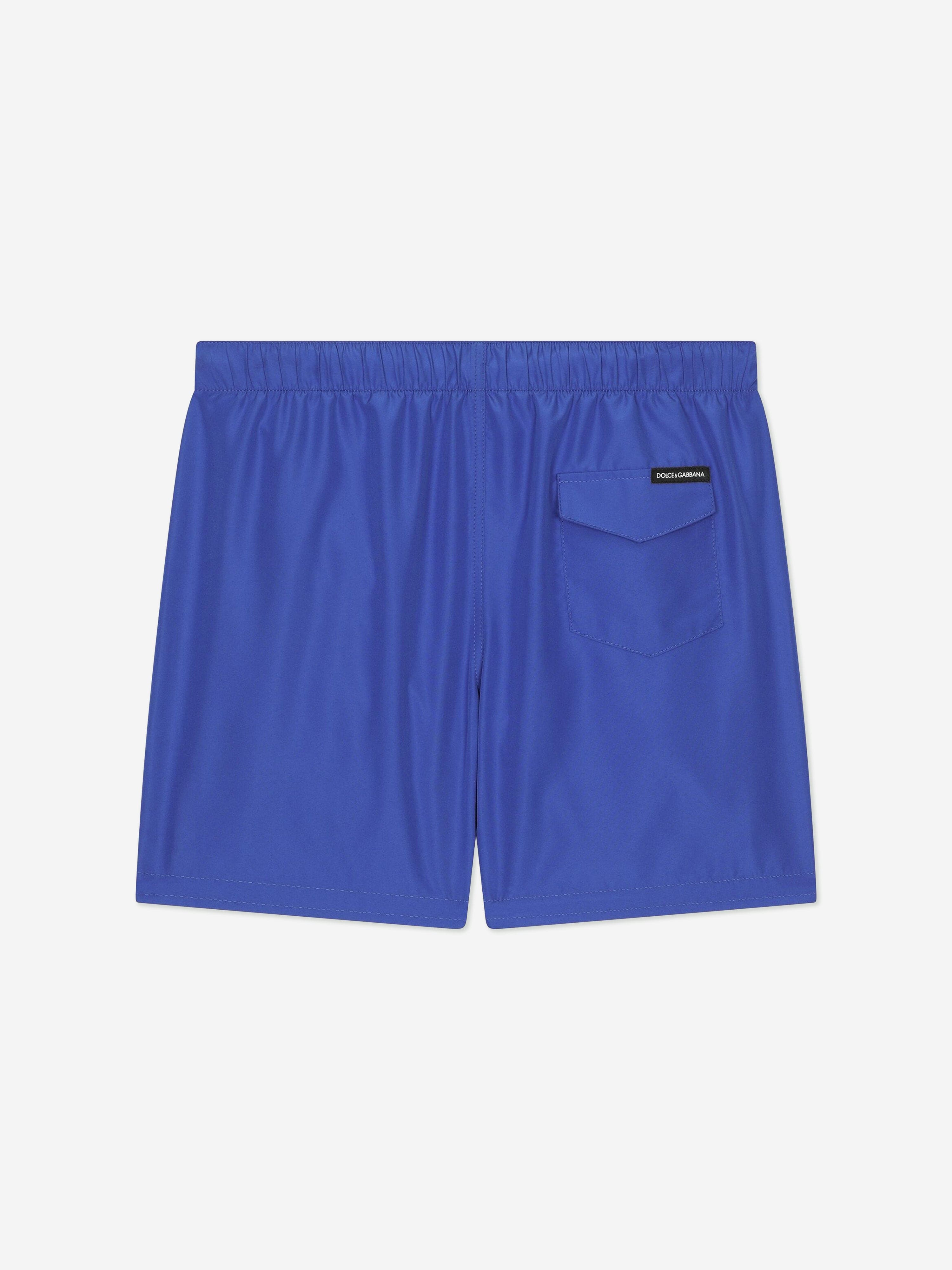 Dolce & Gabbana Boys Milano Logo Swim Shorts in Blue