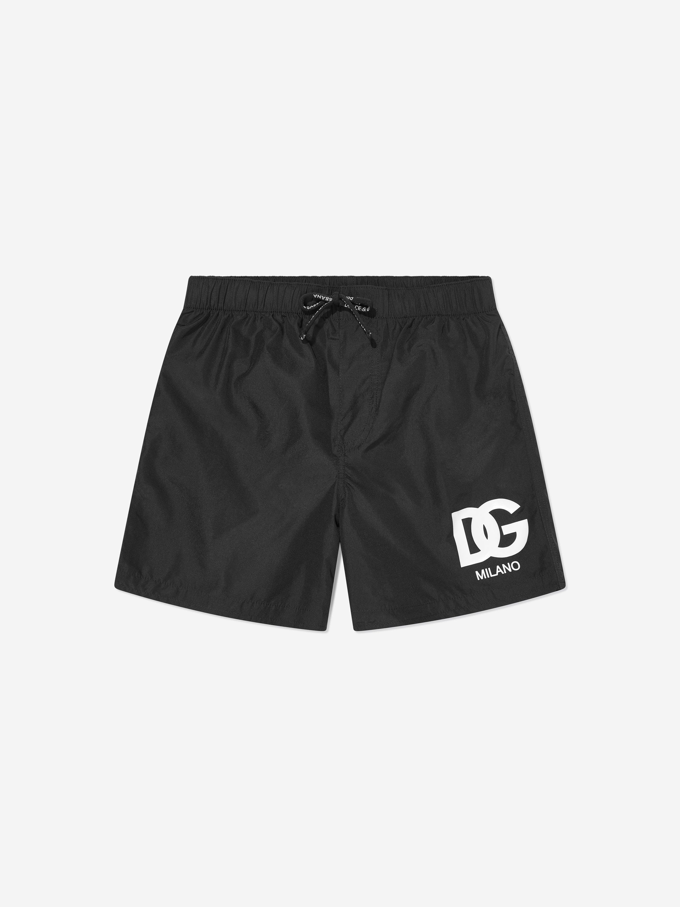 Dolce & Gabbana Boys Milano Logo Swim Shorts in Black