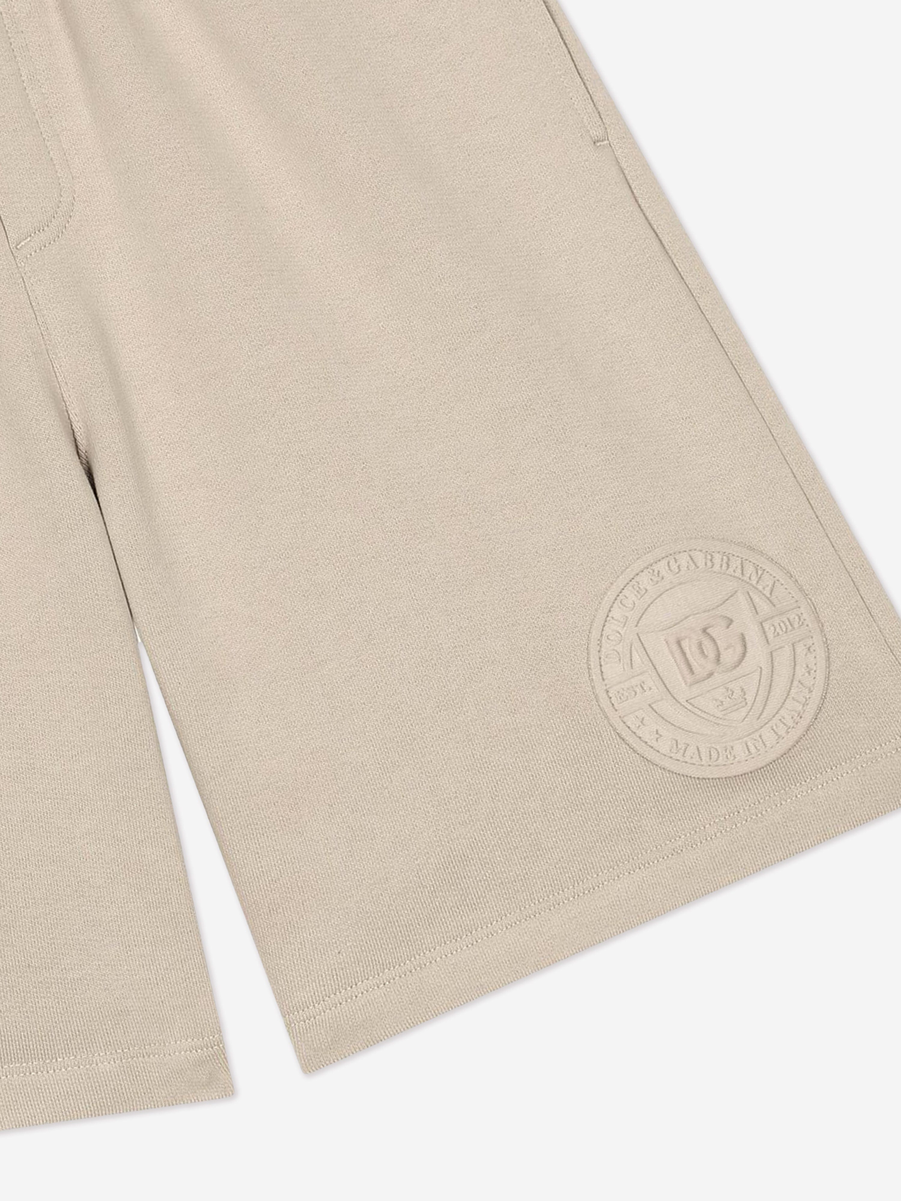 Dolce & Gabbana Boys Logo Bermuda Shorts in Beige