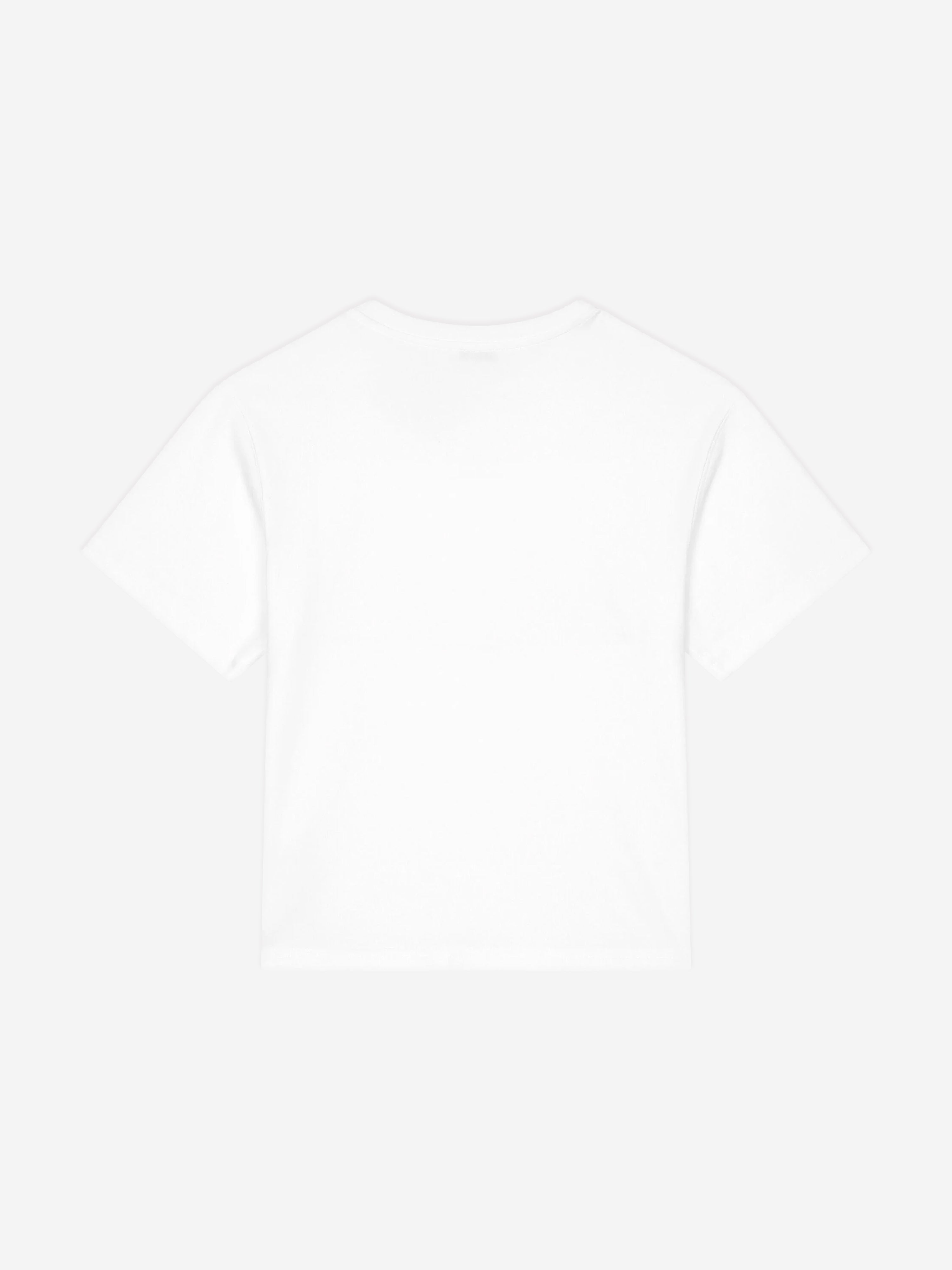 Dolce & Gabbana Boys Flocked Logo T-Shirt in White