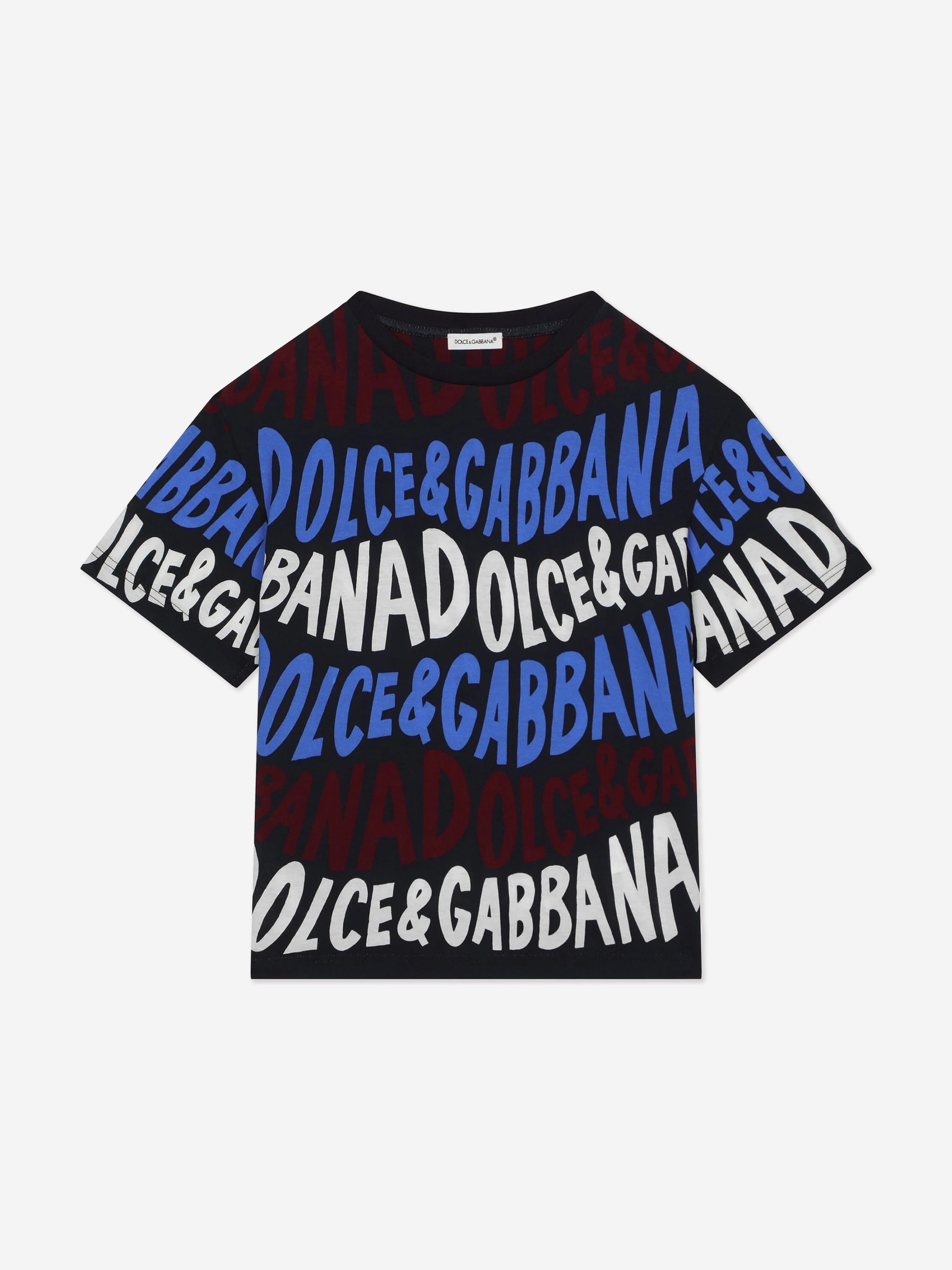 Dolce & Gabbana Boys Logo Print T-Shirt in Multicolour