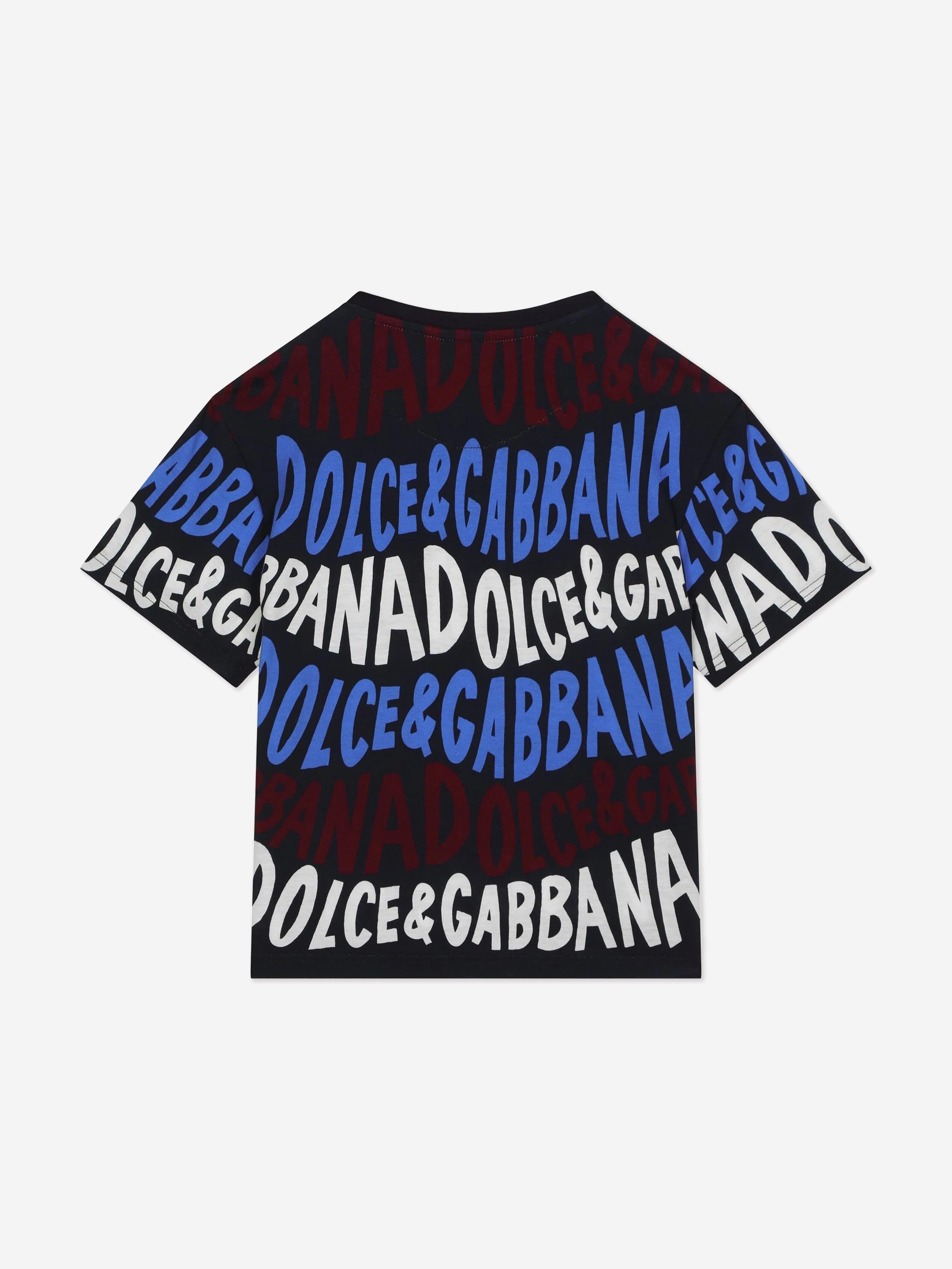 Dolce & Gabbana Boys Logo Print T-Shirt in Multicolour