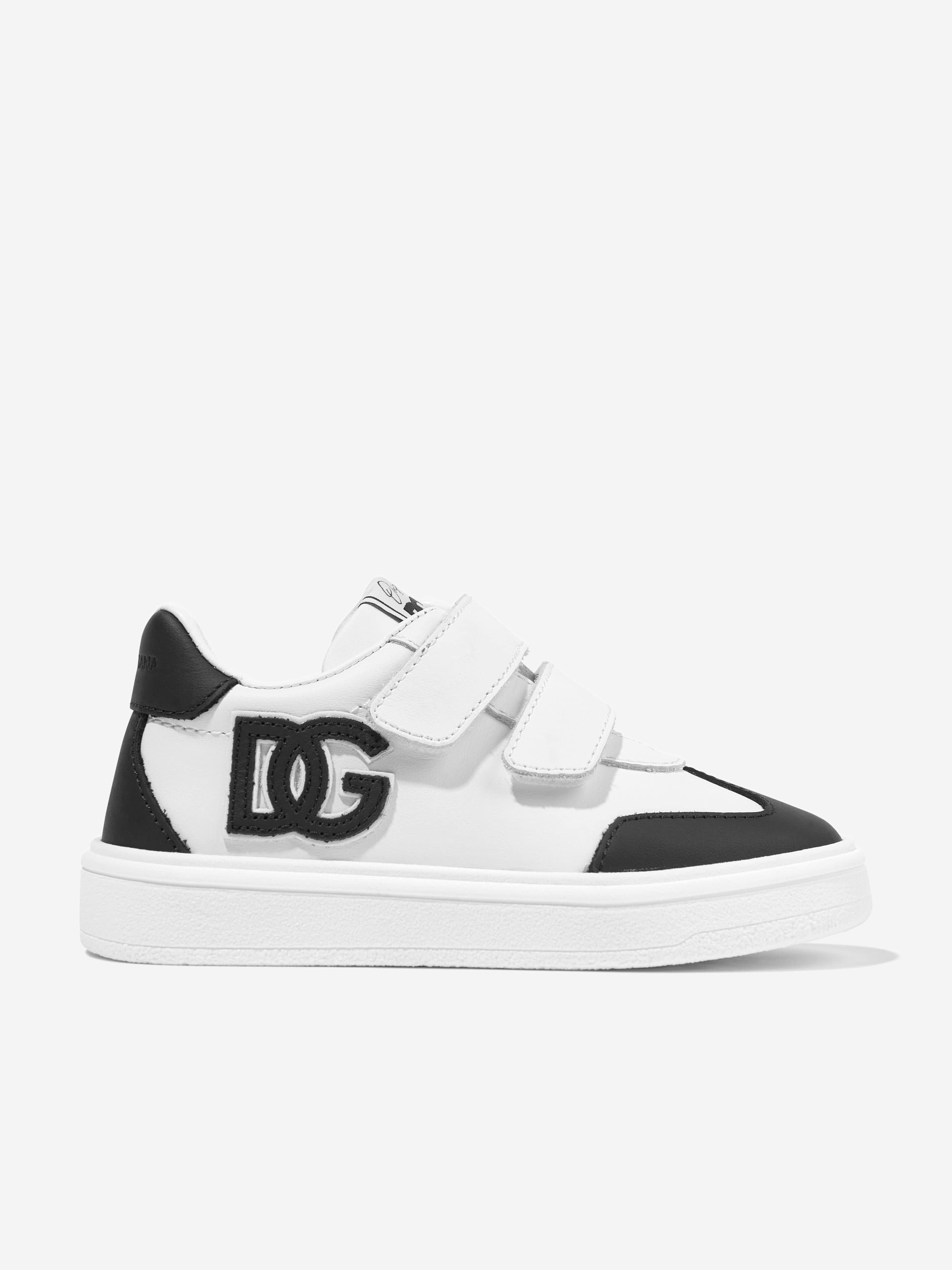 Dolce & Gabbana Boys Leather Portofino Trainers in White