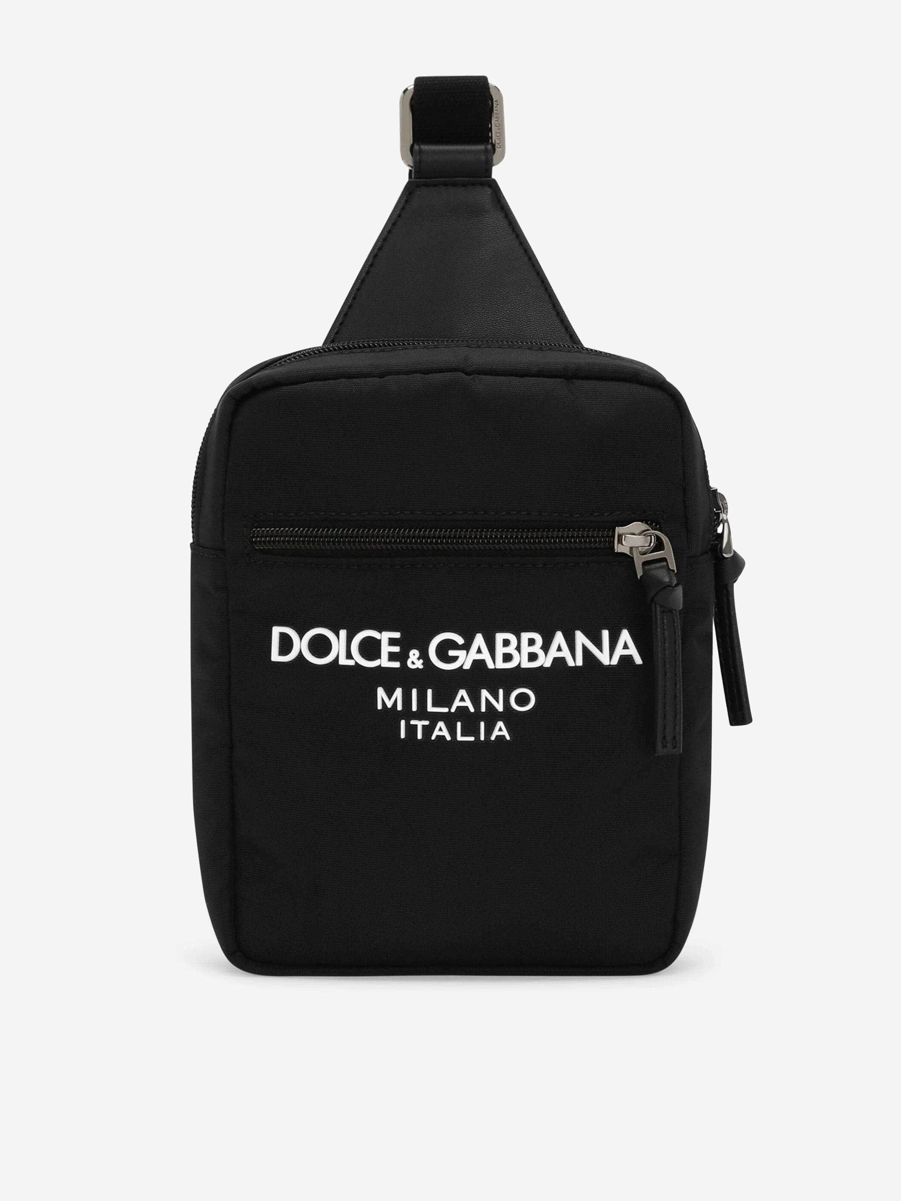 Dolce & Gabbana Kids Logo Crossbody Bag in Black