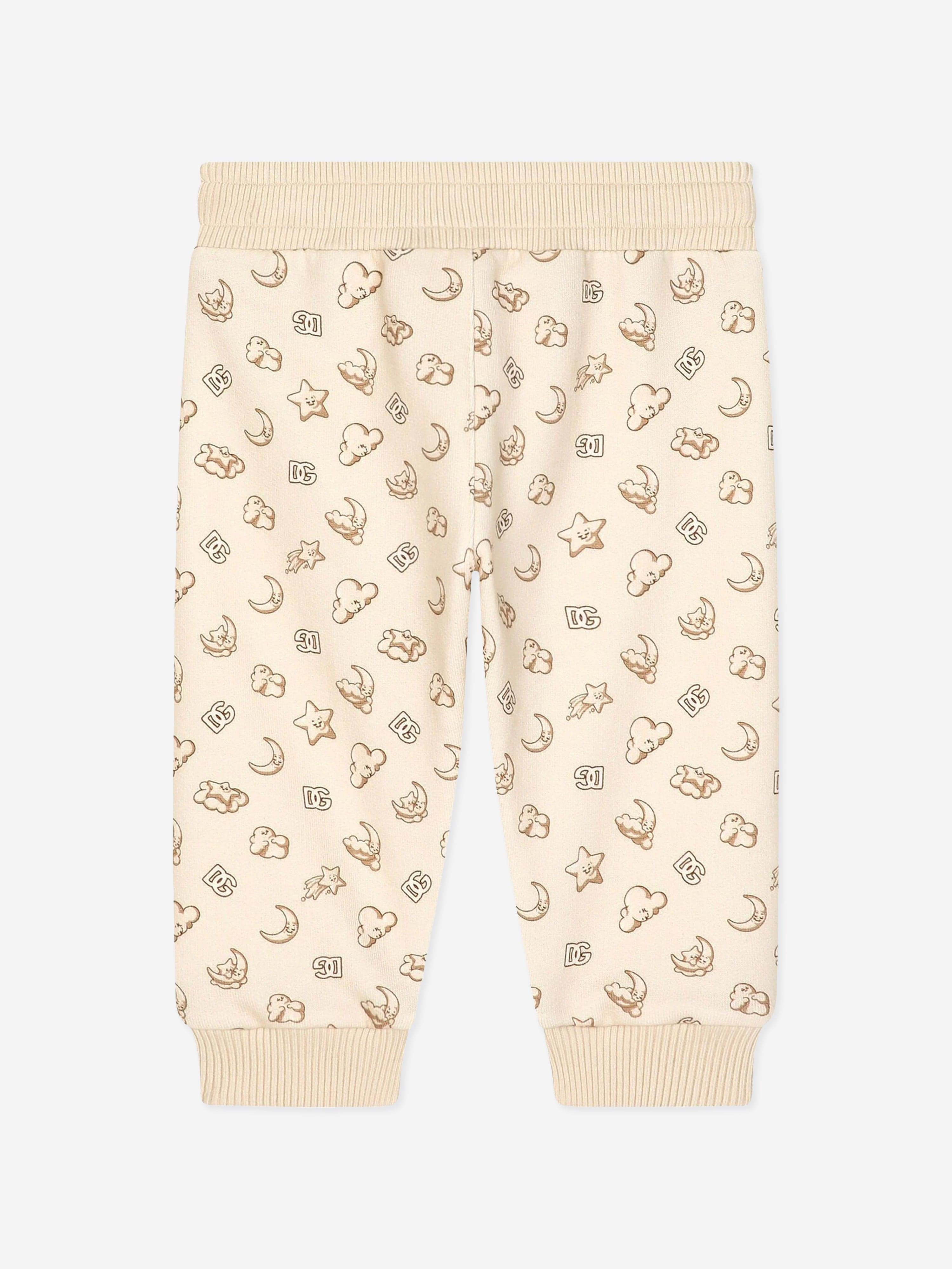 Dolce & Gabbana Baby Moon and Star Joggers in Beige