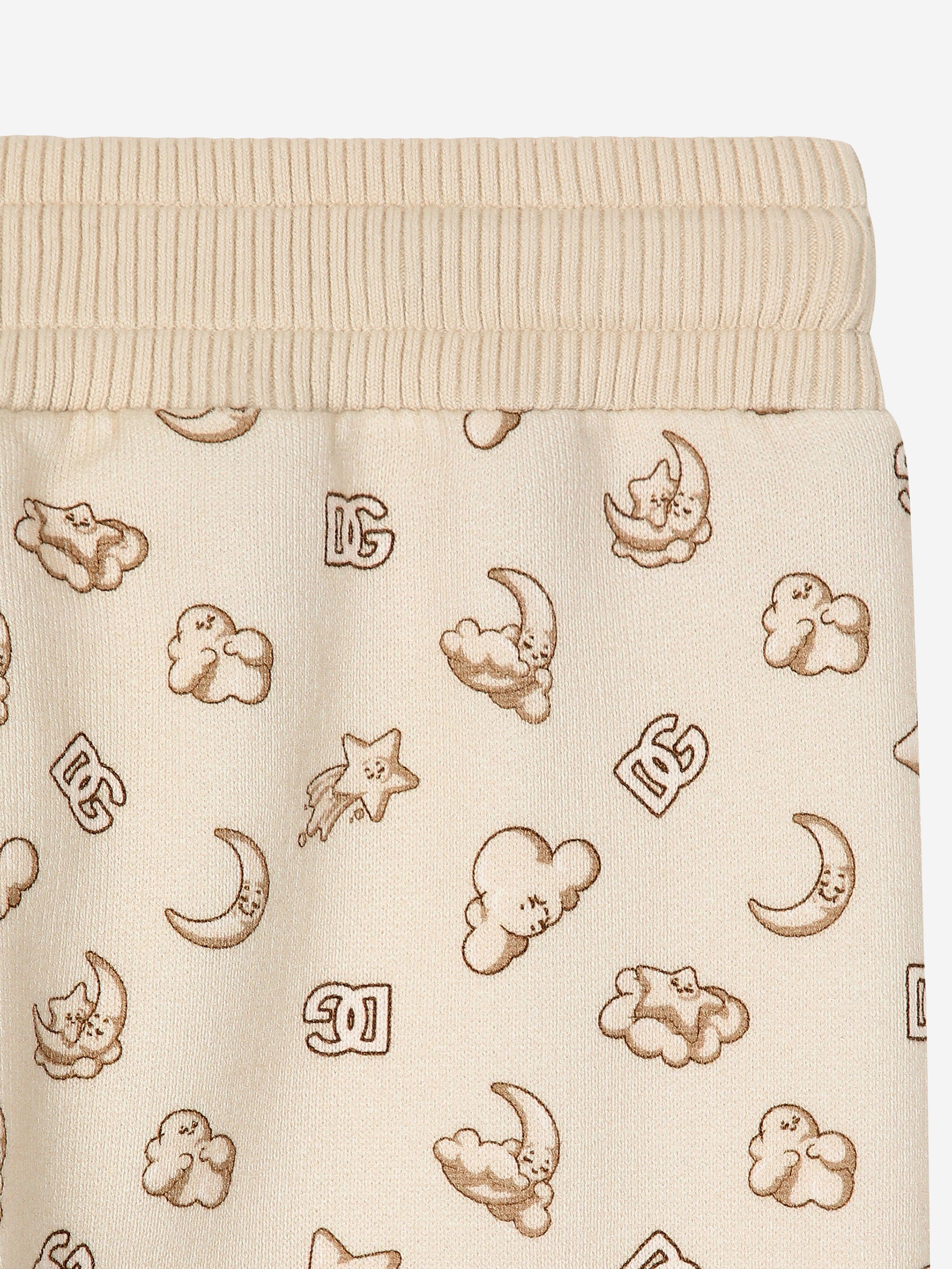 Dolce & Gabbana Baby Moon and Star Joggers in Beige