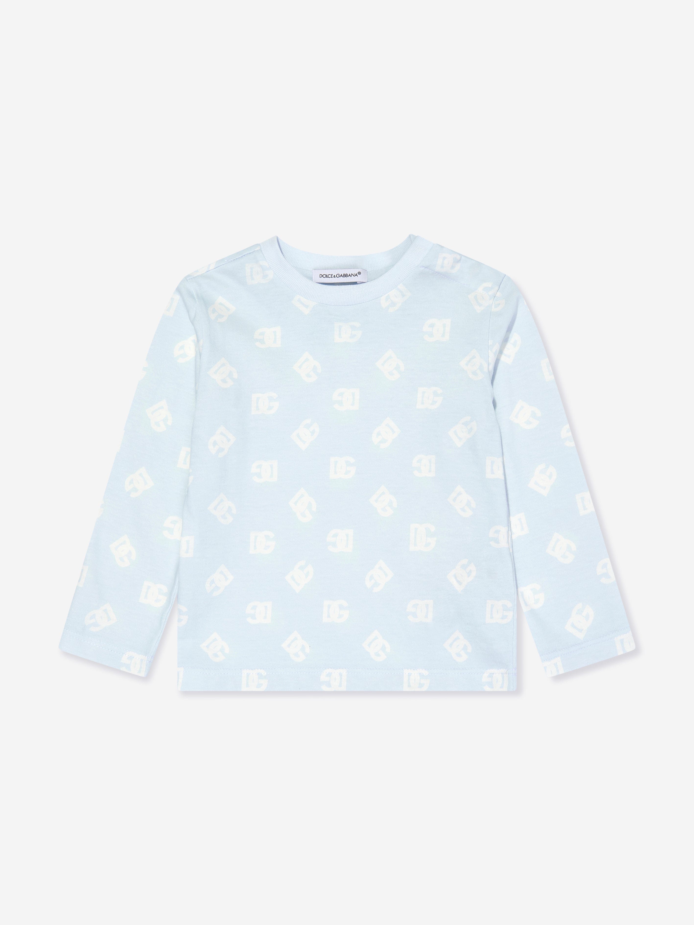 Dolce & Gabbana Baby Boys Long Sleeve T-Shirt in Blue