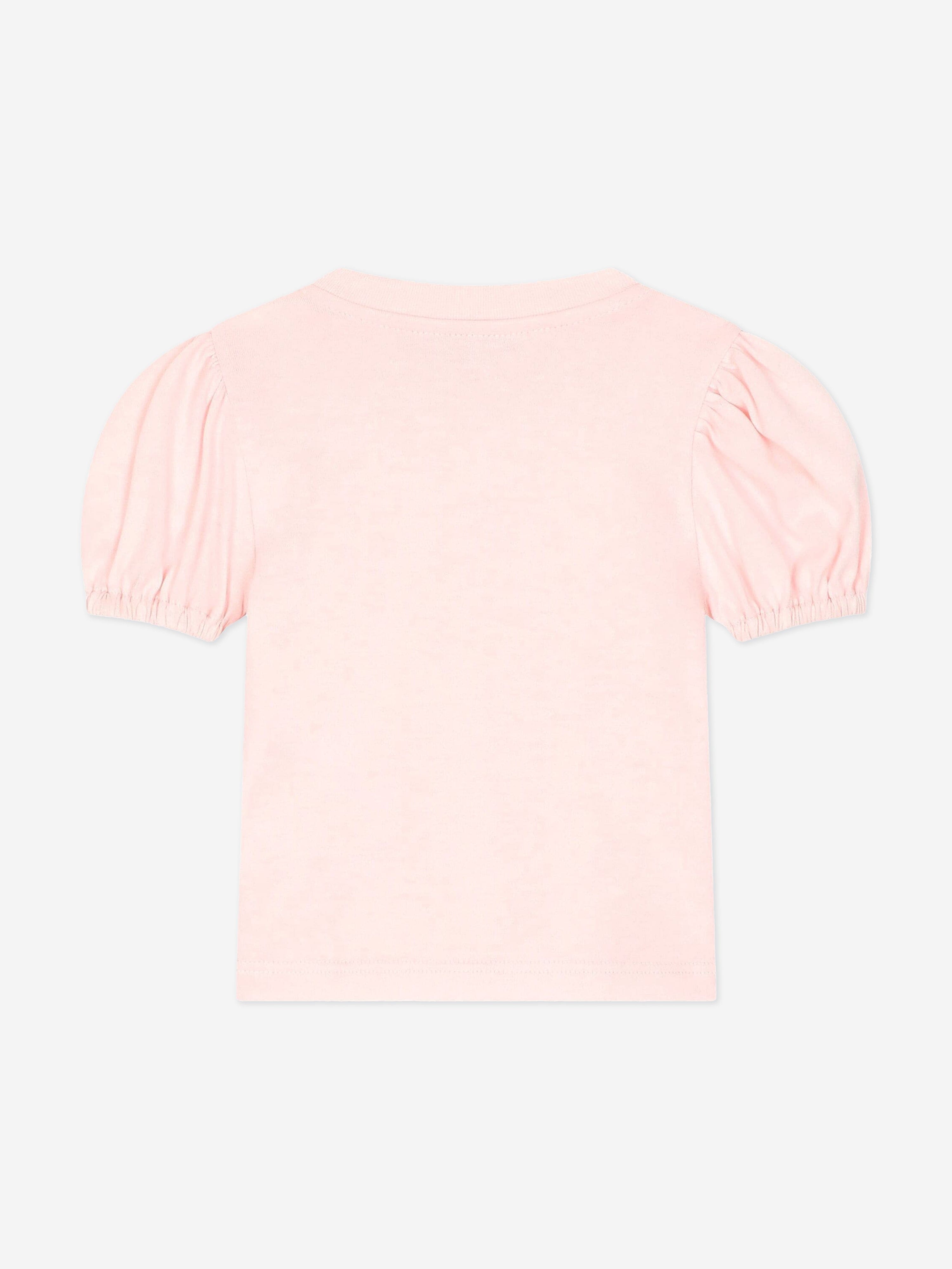 Dolce & Gabbana Baby Girls Leopard Logo T-Shirt in Pink