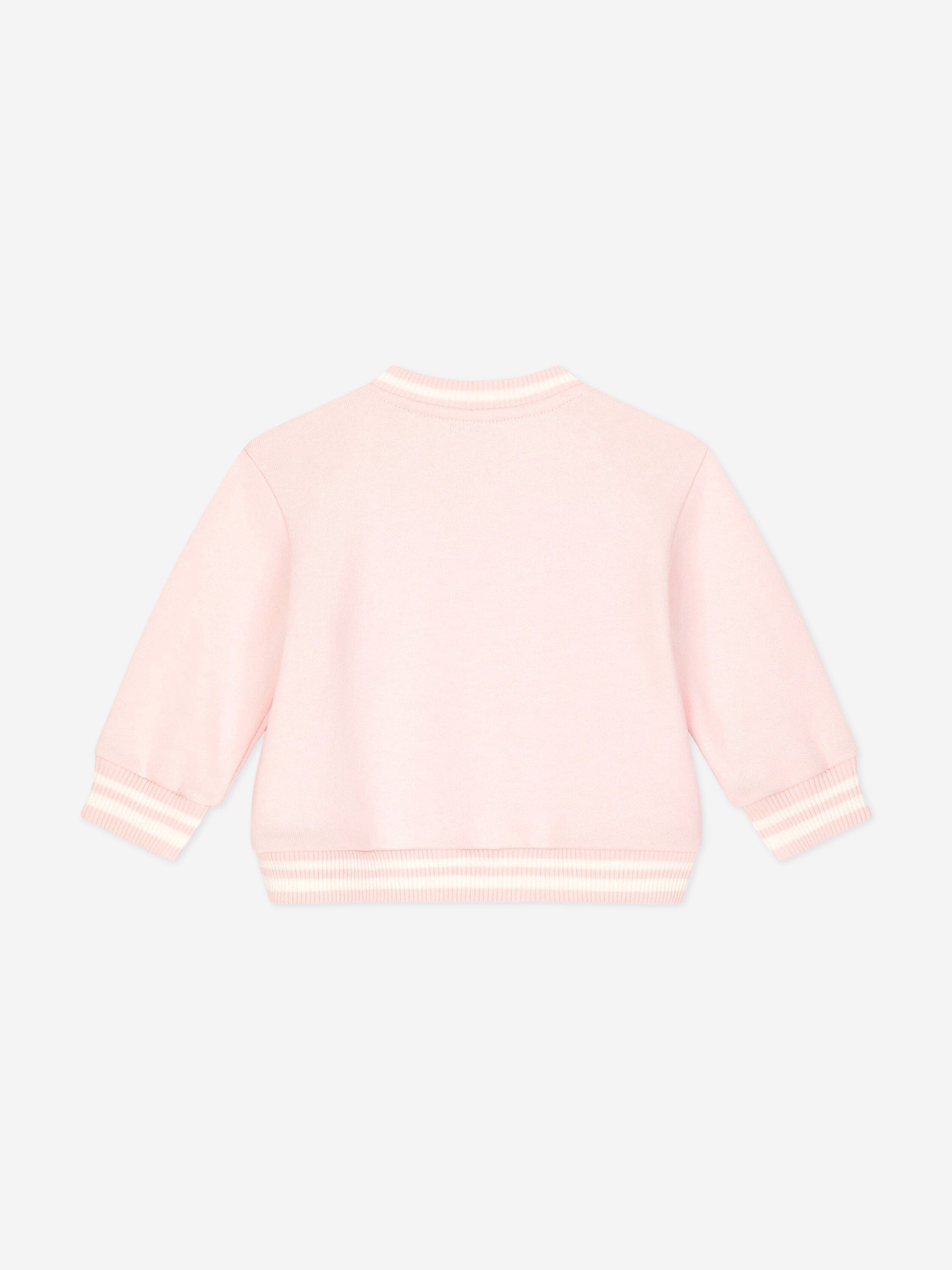 Dolce & Gabbana Baby Girls Leopard Logo Sweatshirt in Pink