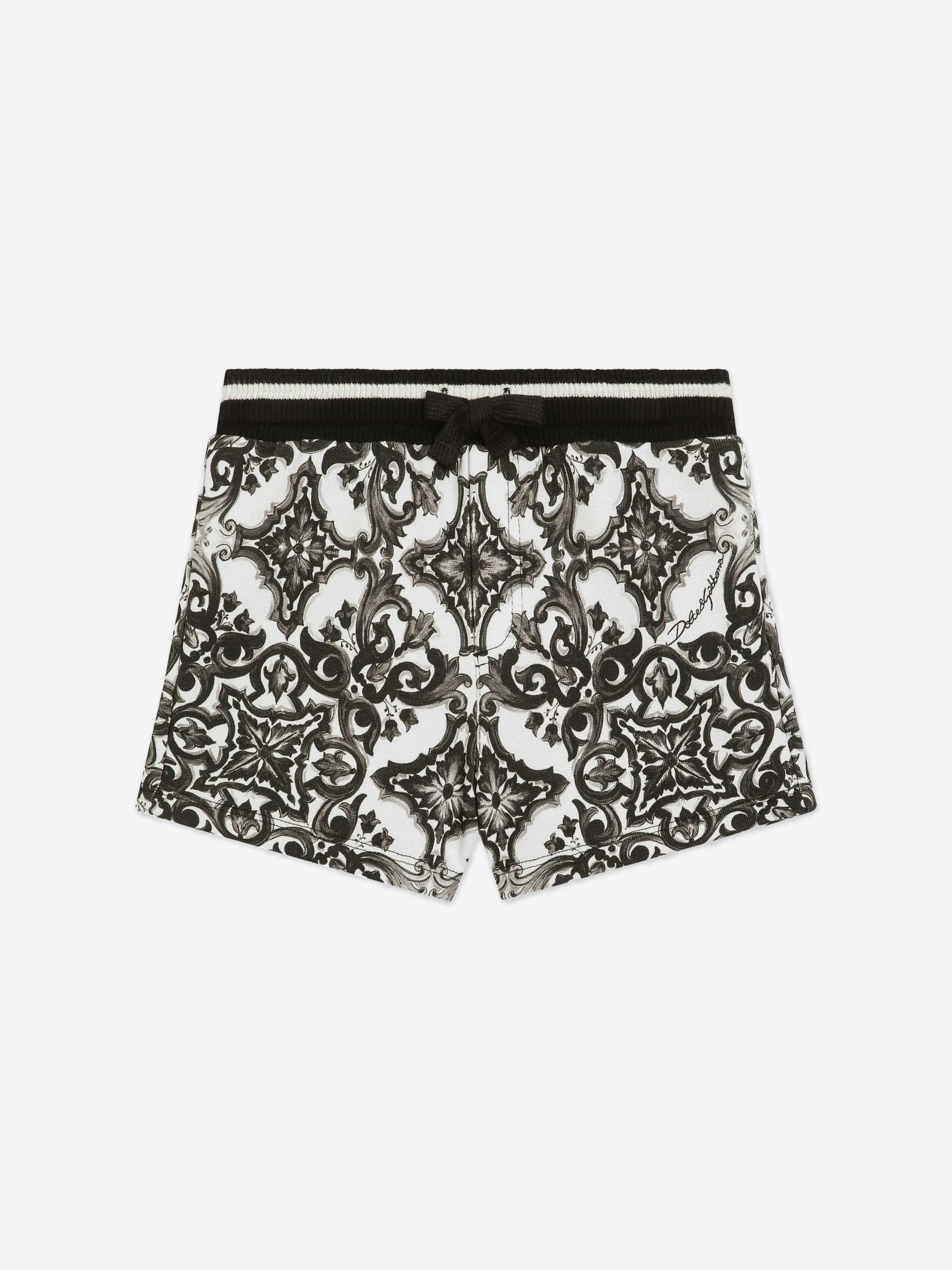 Dolce & Gabbana Baby Boys Majolica Print Shorts in Black