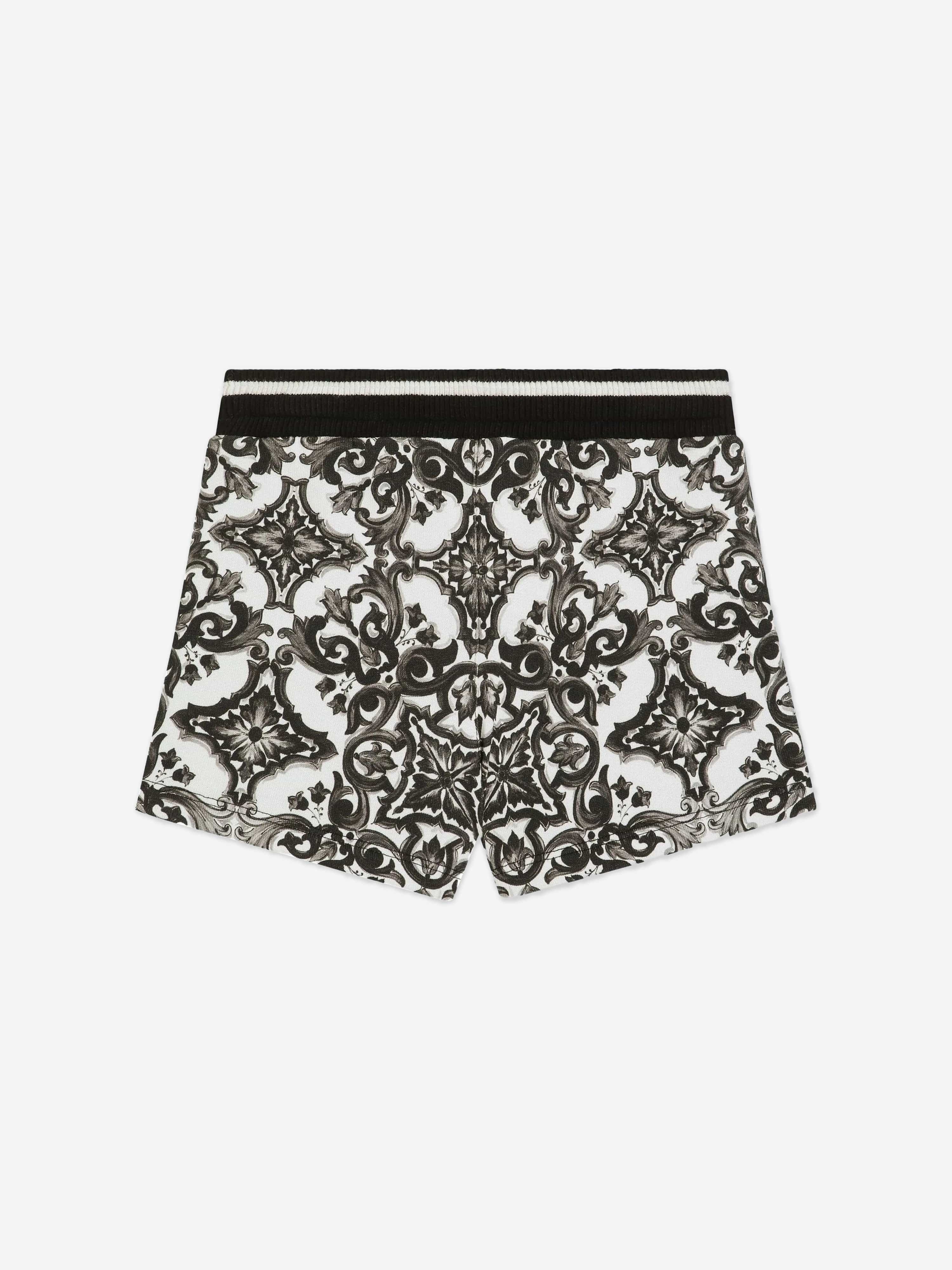 Dolce & Gabbana Baby Boys Majolica Print Shorts in Black