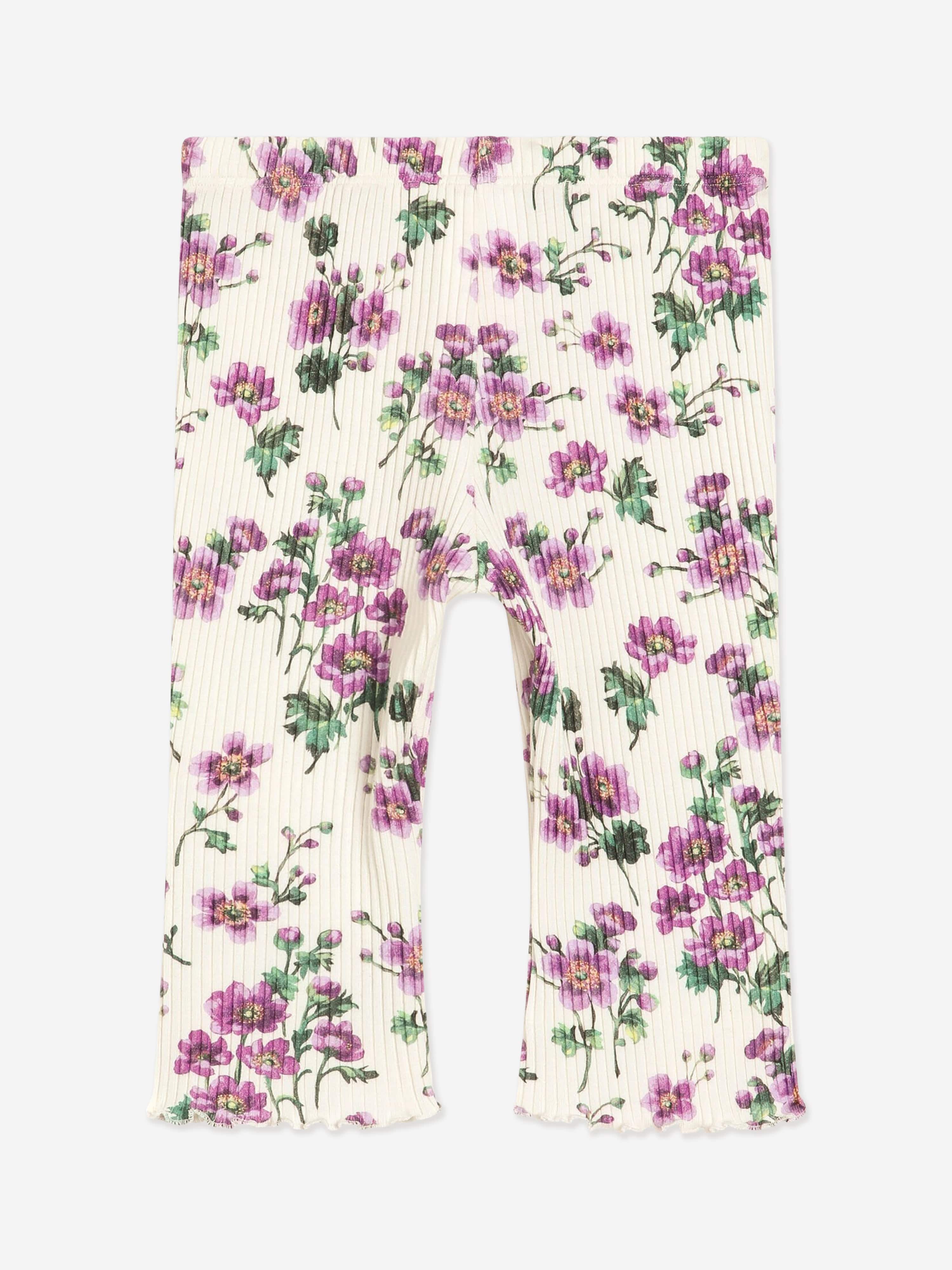 Dolce & Gabbana Baby Girls Floral Print Leggings in White