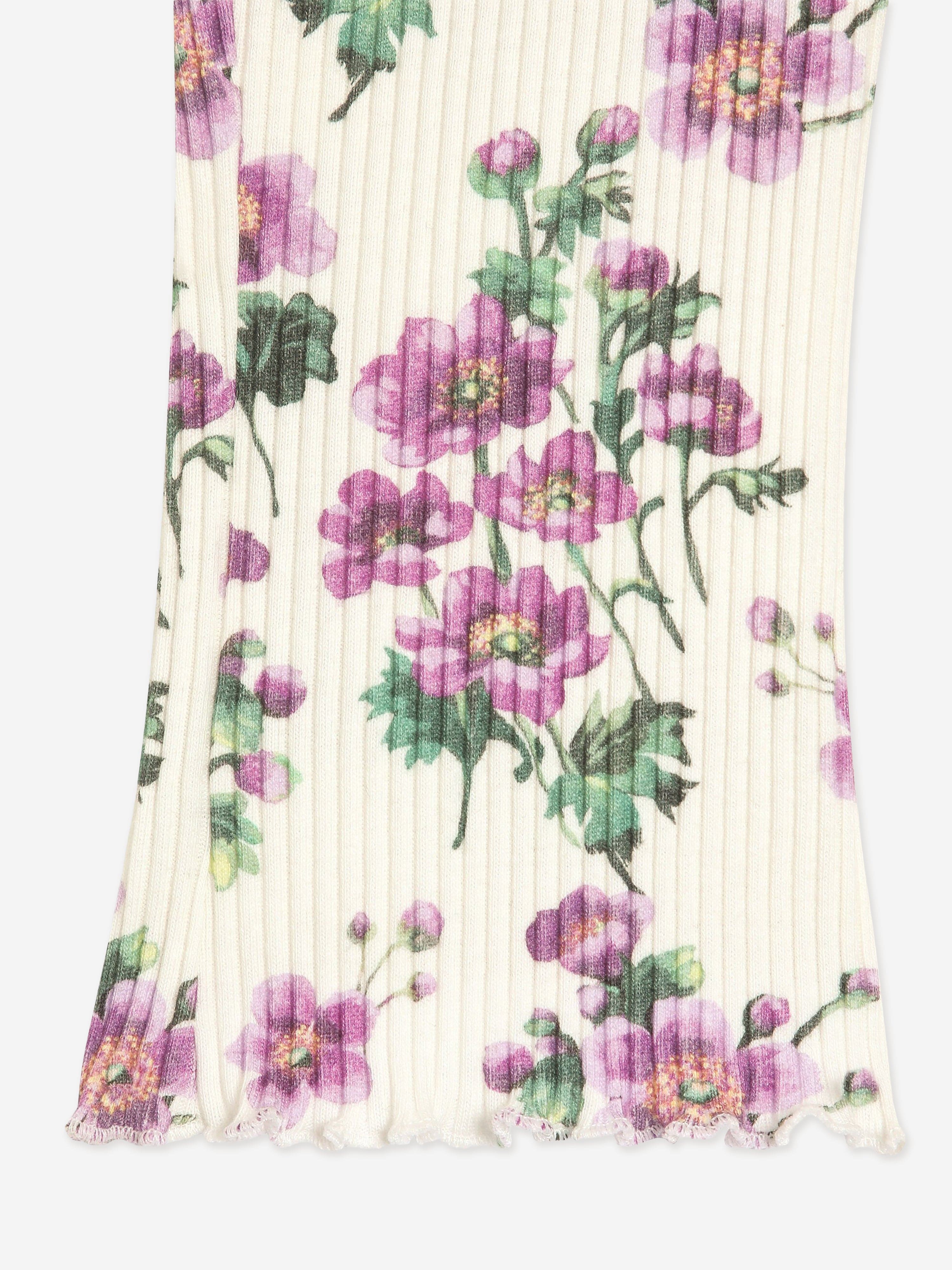 Dolce & Gabbana Baby Girls Floral Print Leggings in White