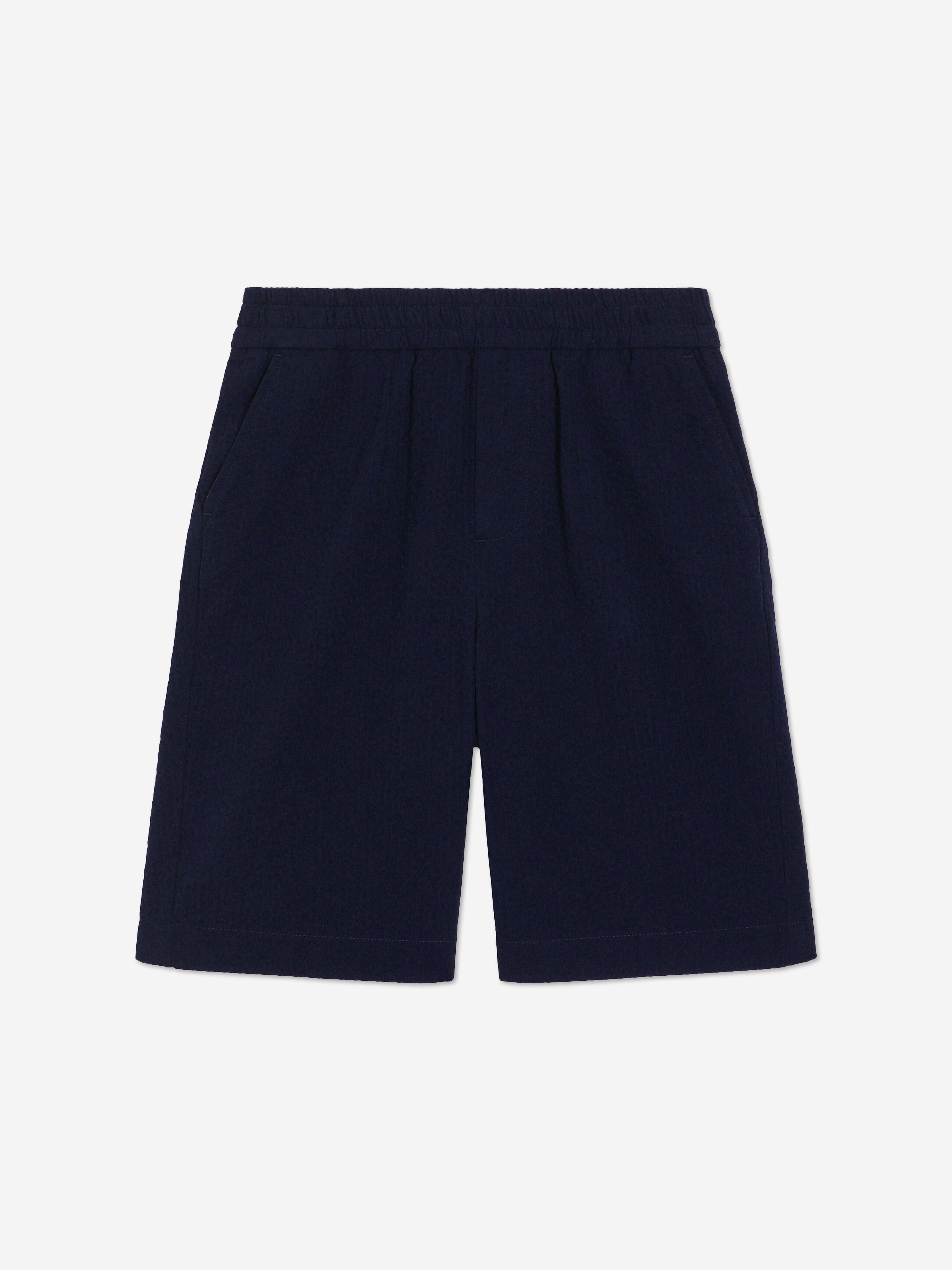 Dolce & Gabbana Boys Seersucker Shorts in Navy