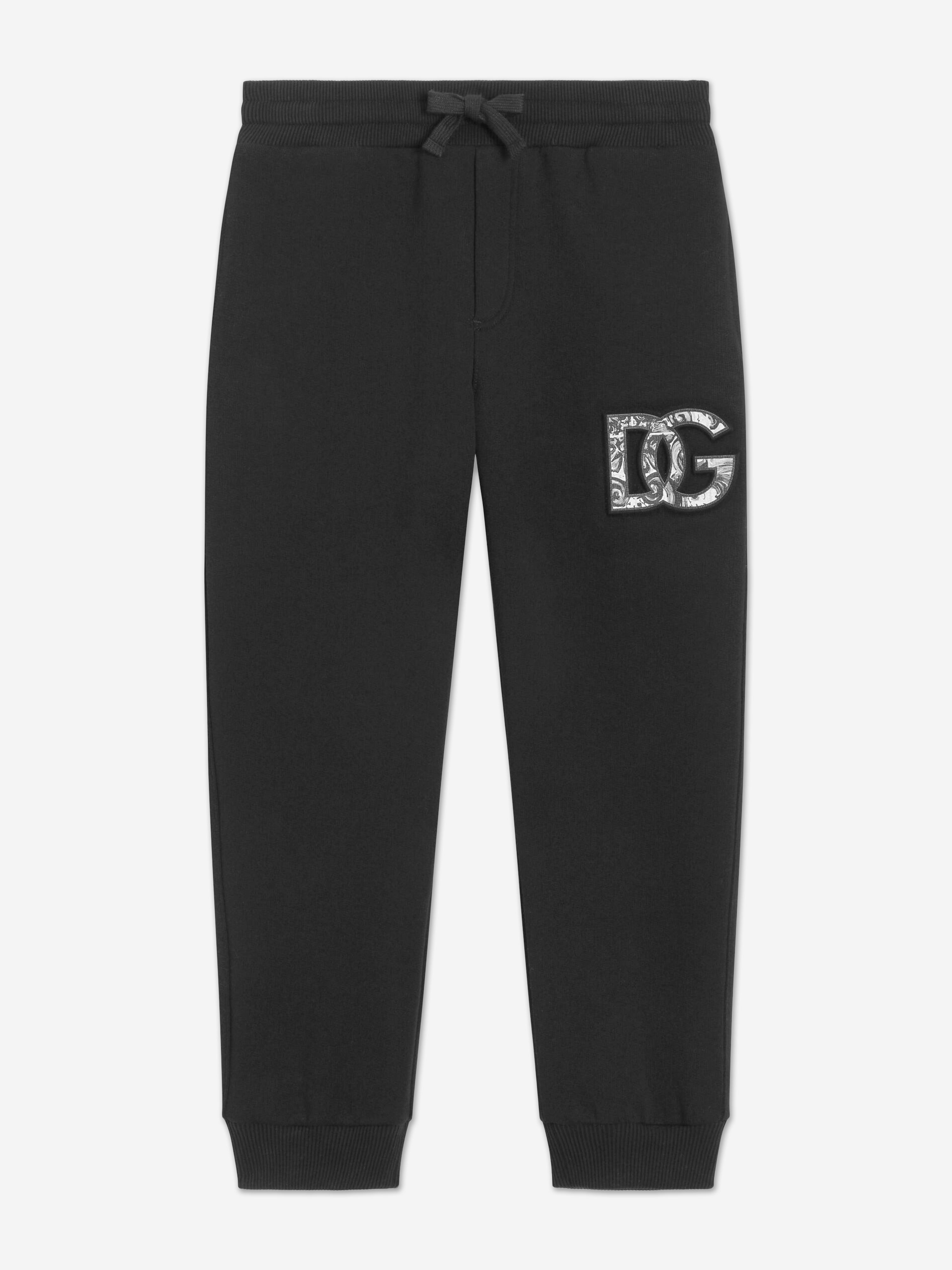 Dolce & Gabbana Boys Embossed Logo Joggers in Black