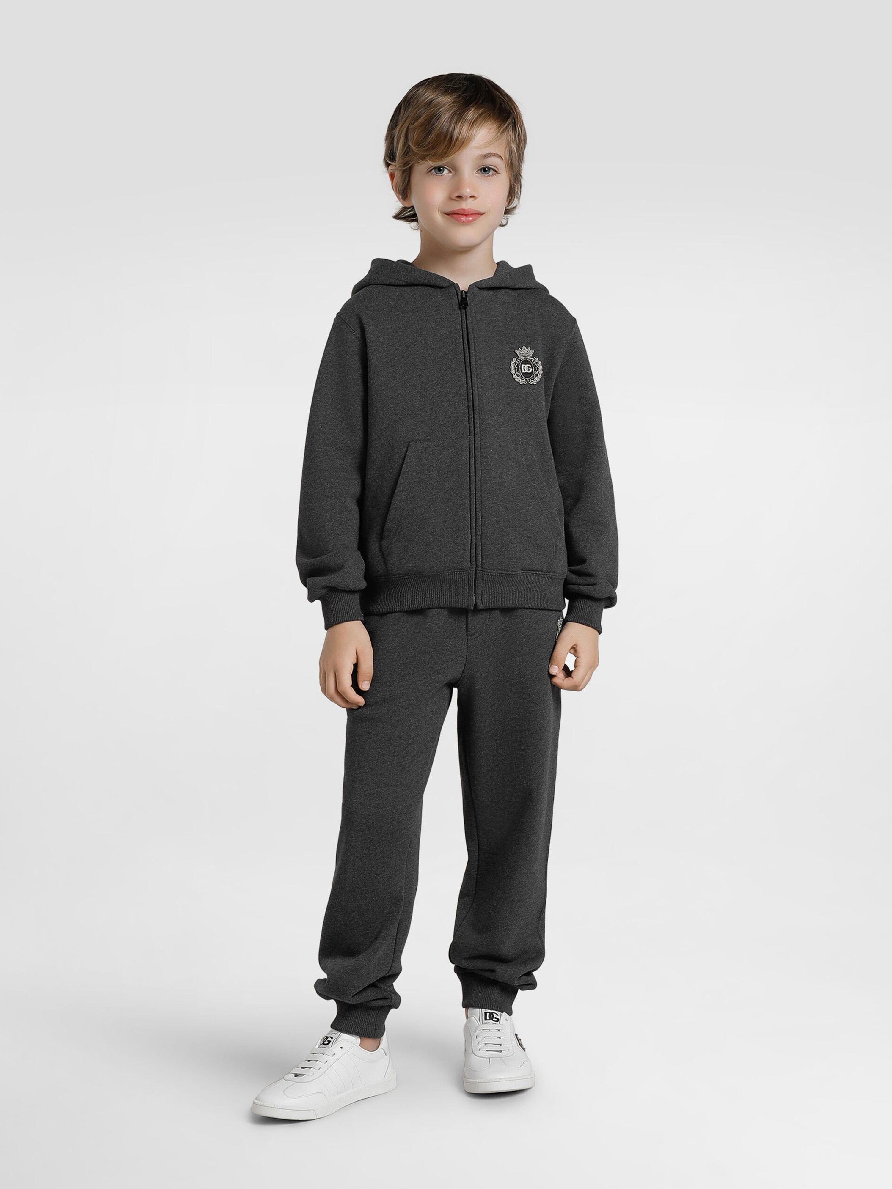 Dolce & Gabbana Boys Logo Zip Up Top in Grey