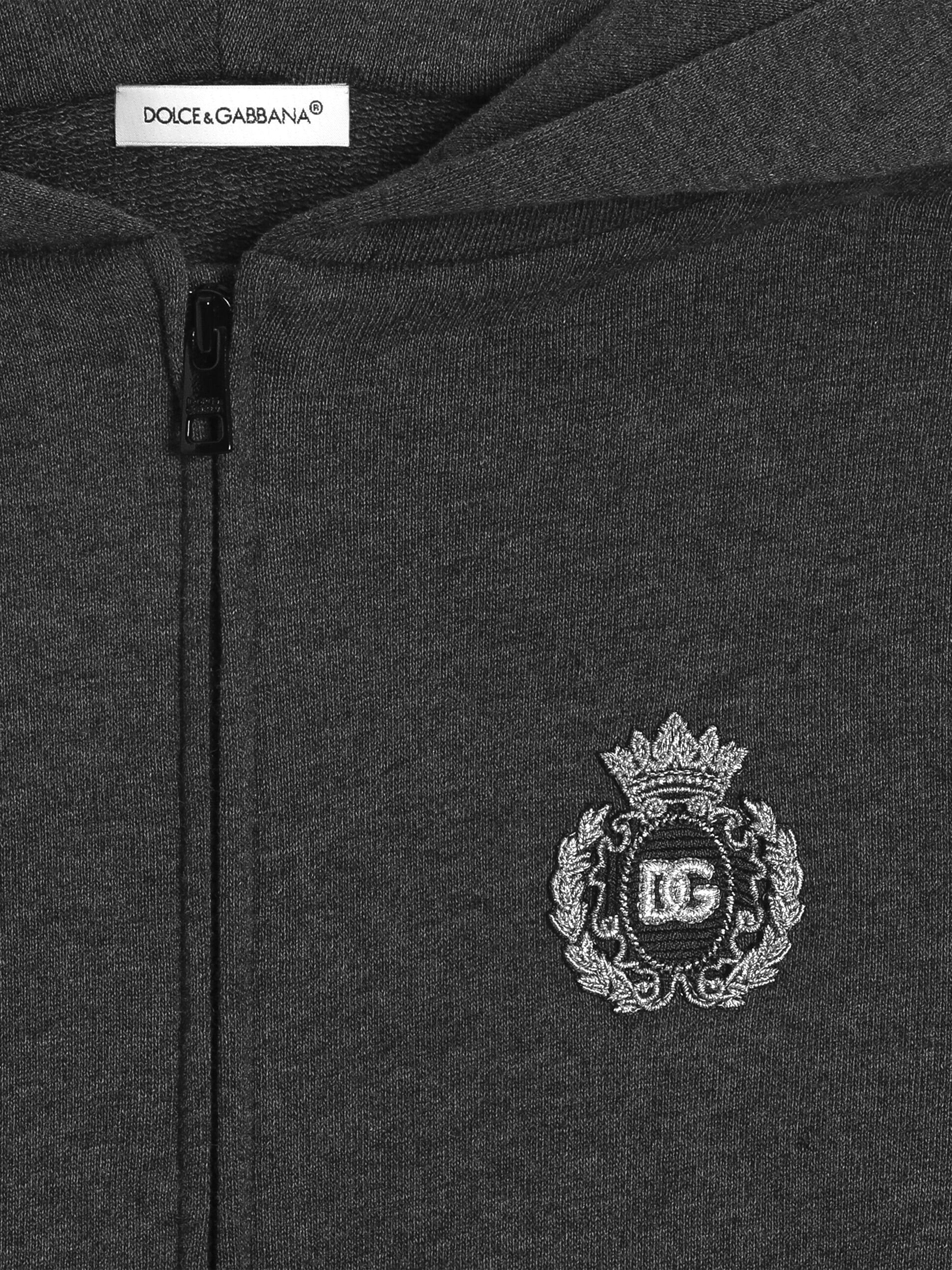 Dolce & Gabbana Boys Logo Zip Up Top in Grey