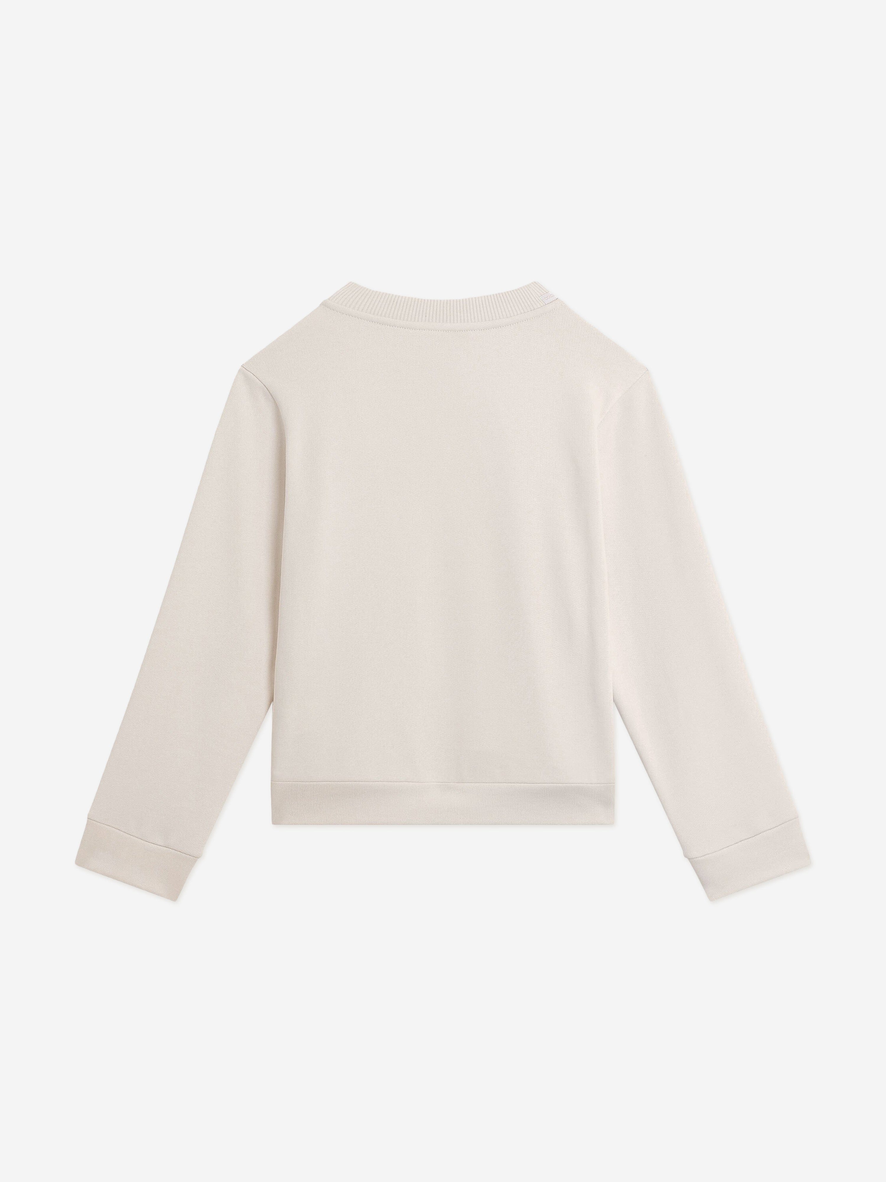 Dolce & Gabbana Girls Glitter Logo Sweatshirt in Pink