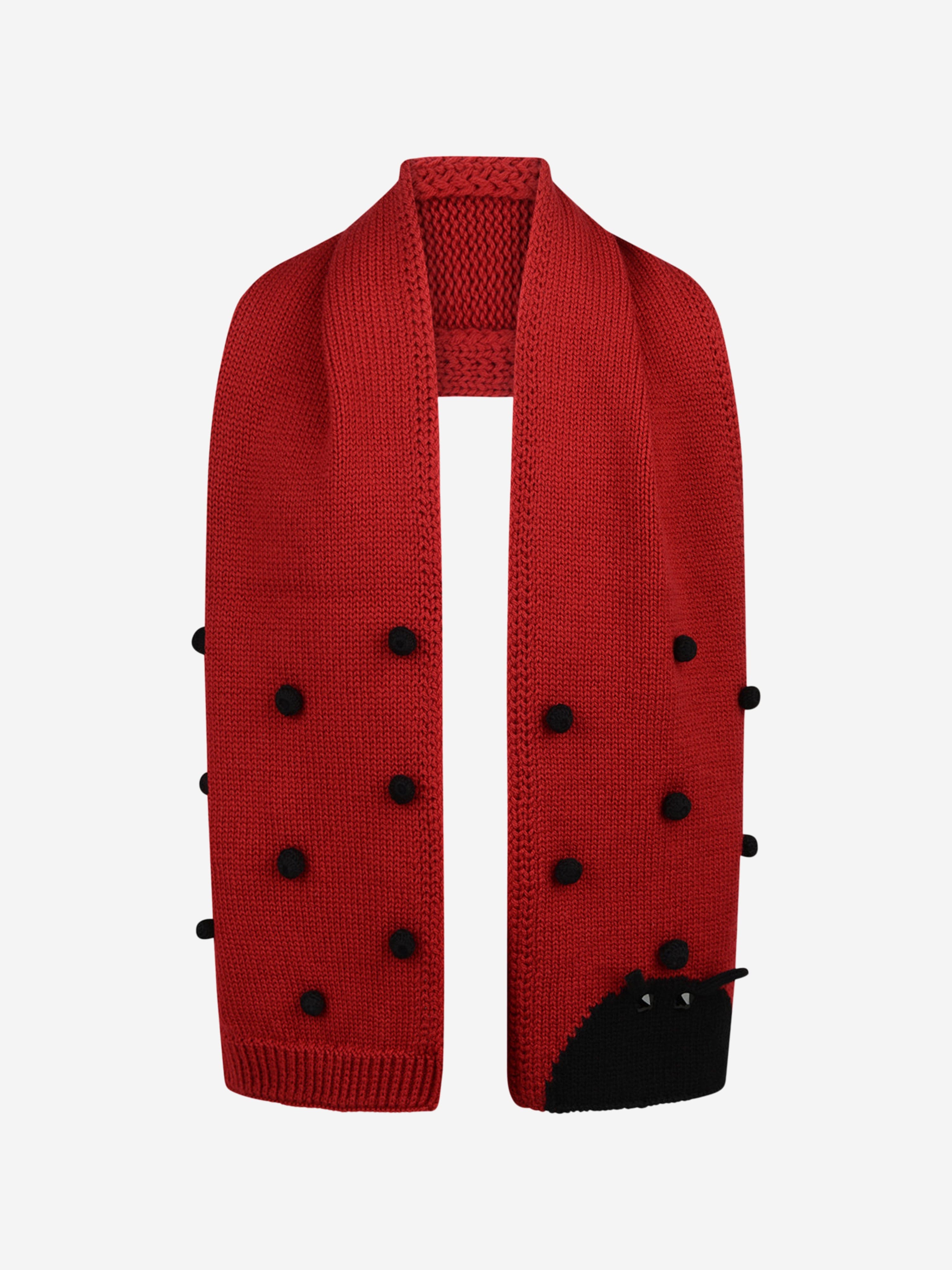 Dolce & Gabbana Girls Wool Ladybug Scarf