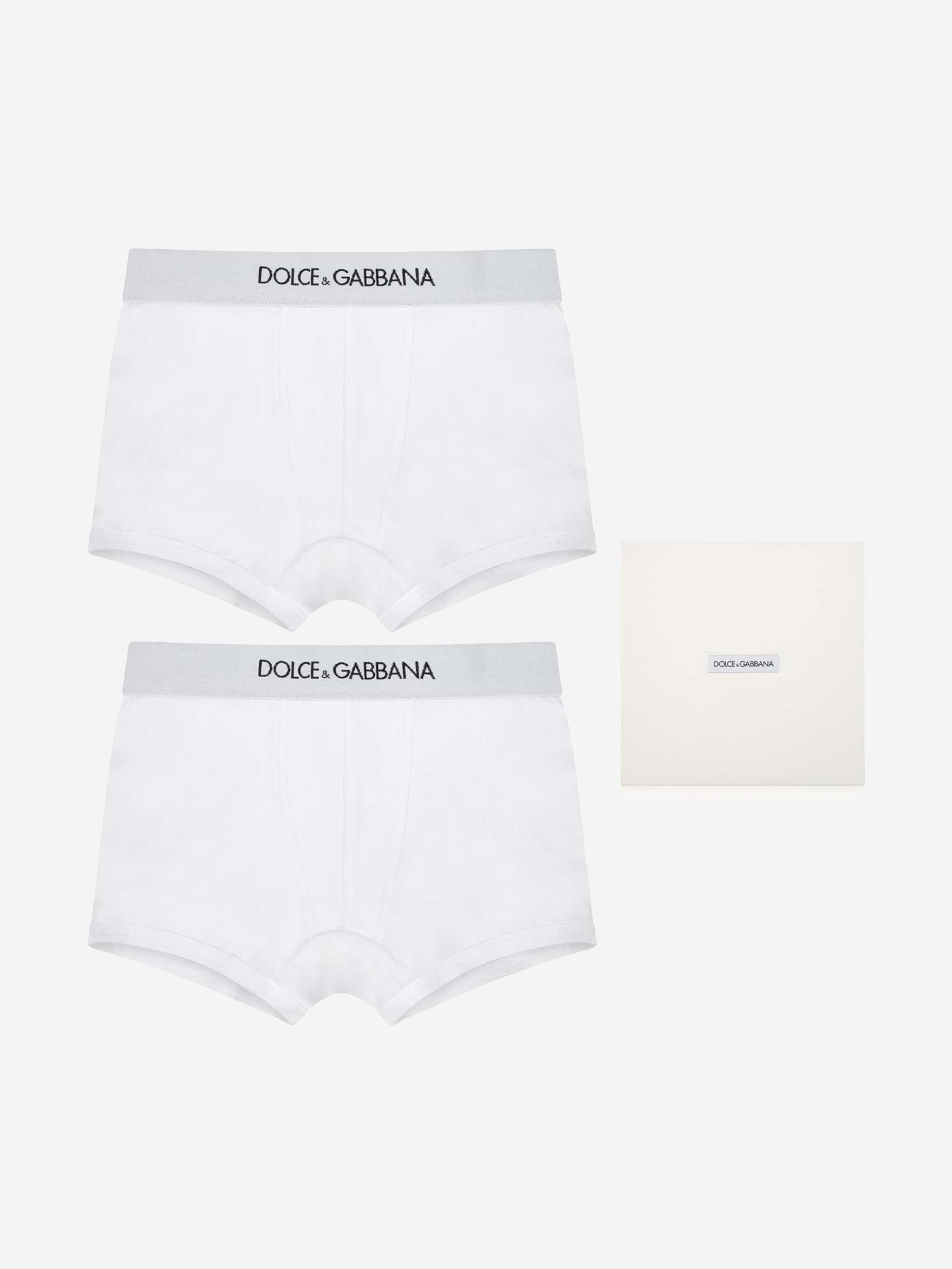 Dolce & Gabbana Boys Boxer Shorts Set (2 Pack) in White