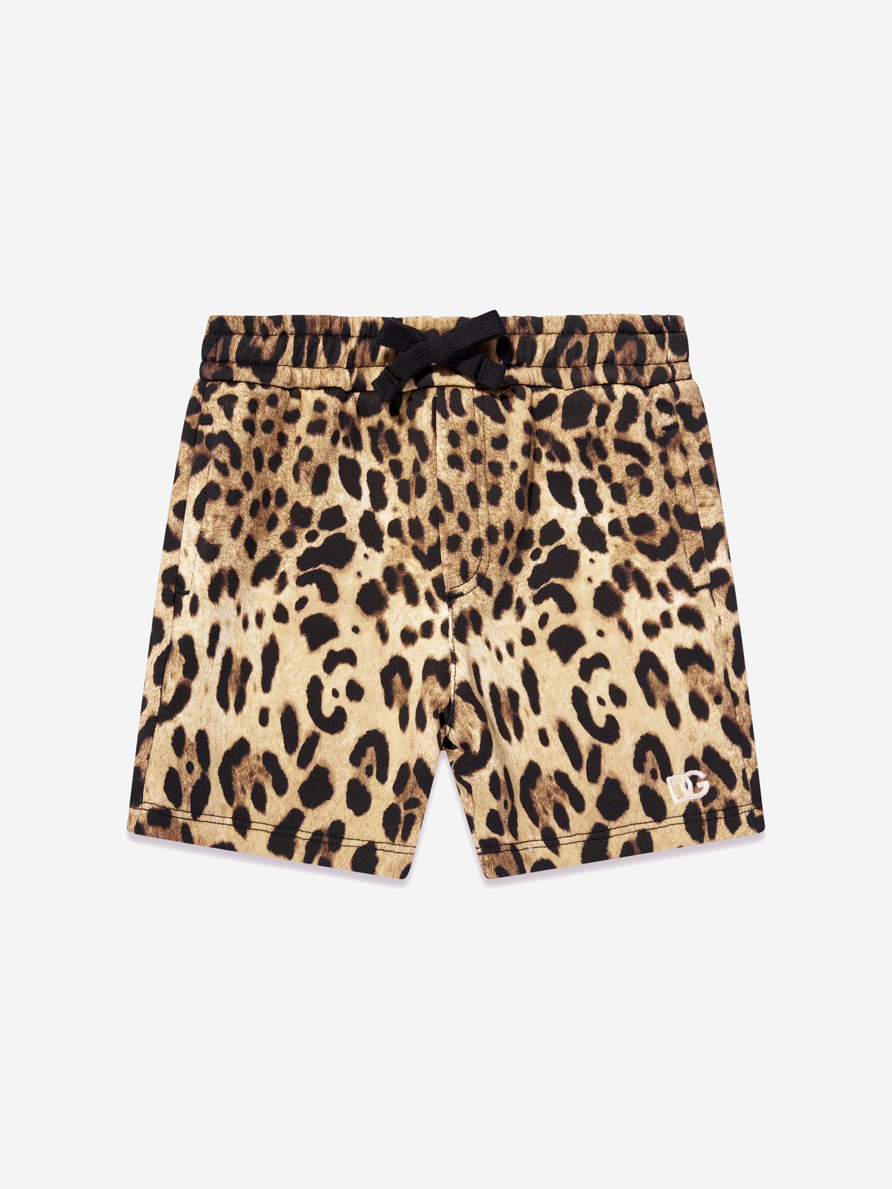 Dolce & Gabbana Baby Girls Leopard Shorts in Beige