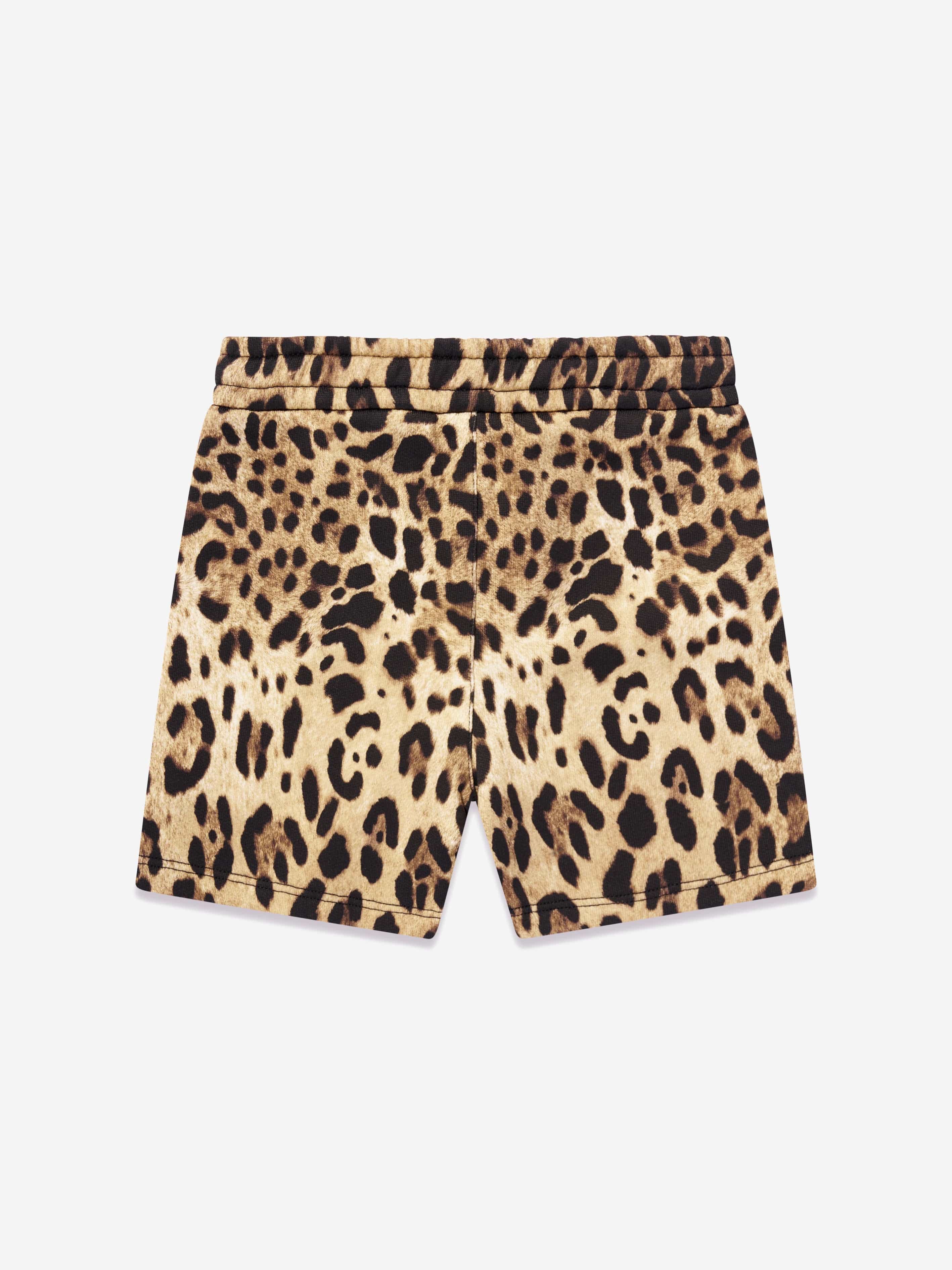 Dolce & Gabbana Baby Girls Leopard Shorts in Beige