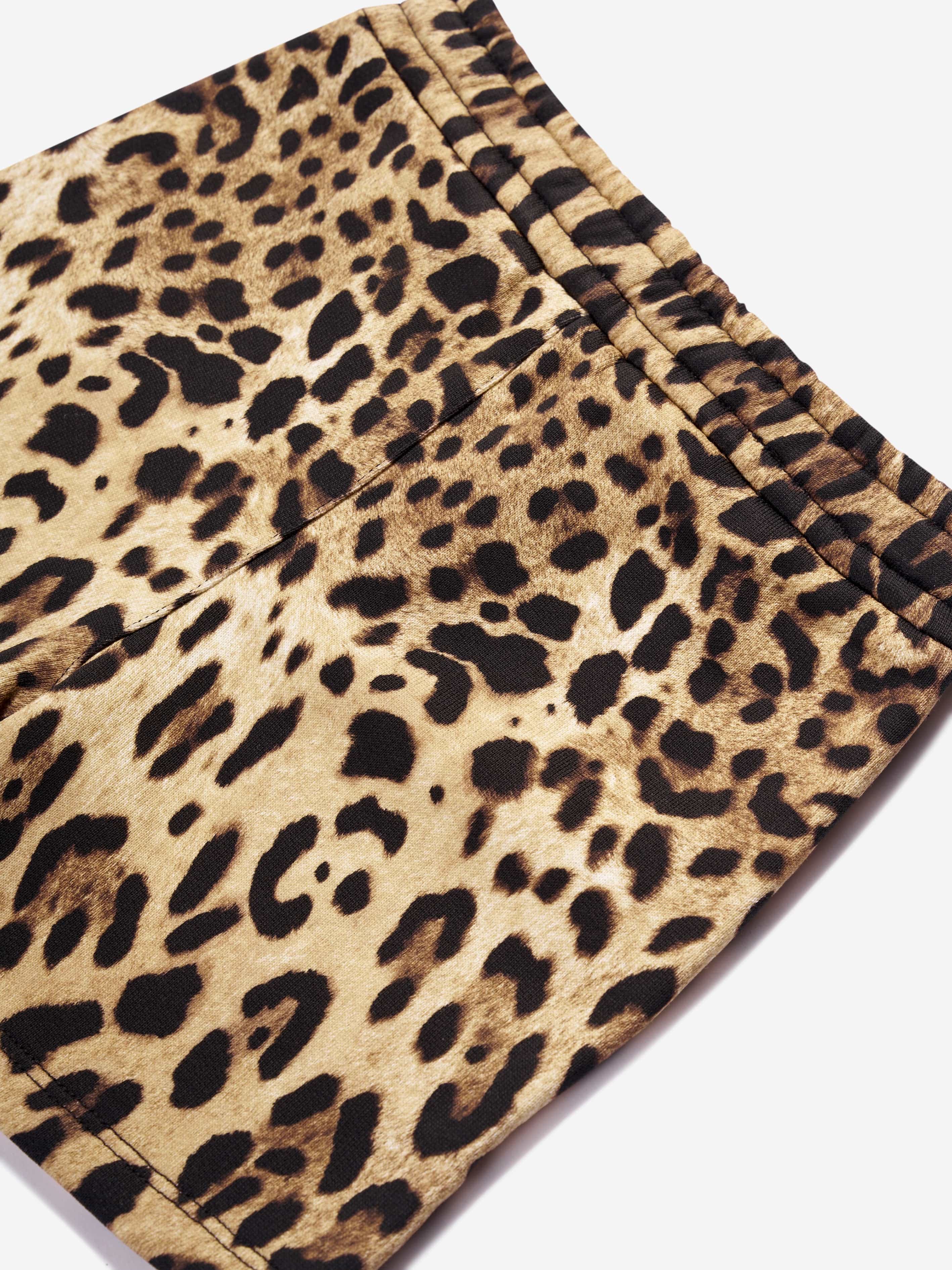 Dolce & Gabbana Baby Girls Leopard Shorts in Beige