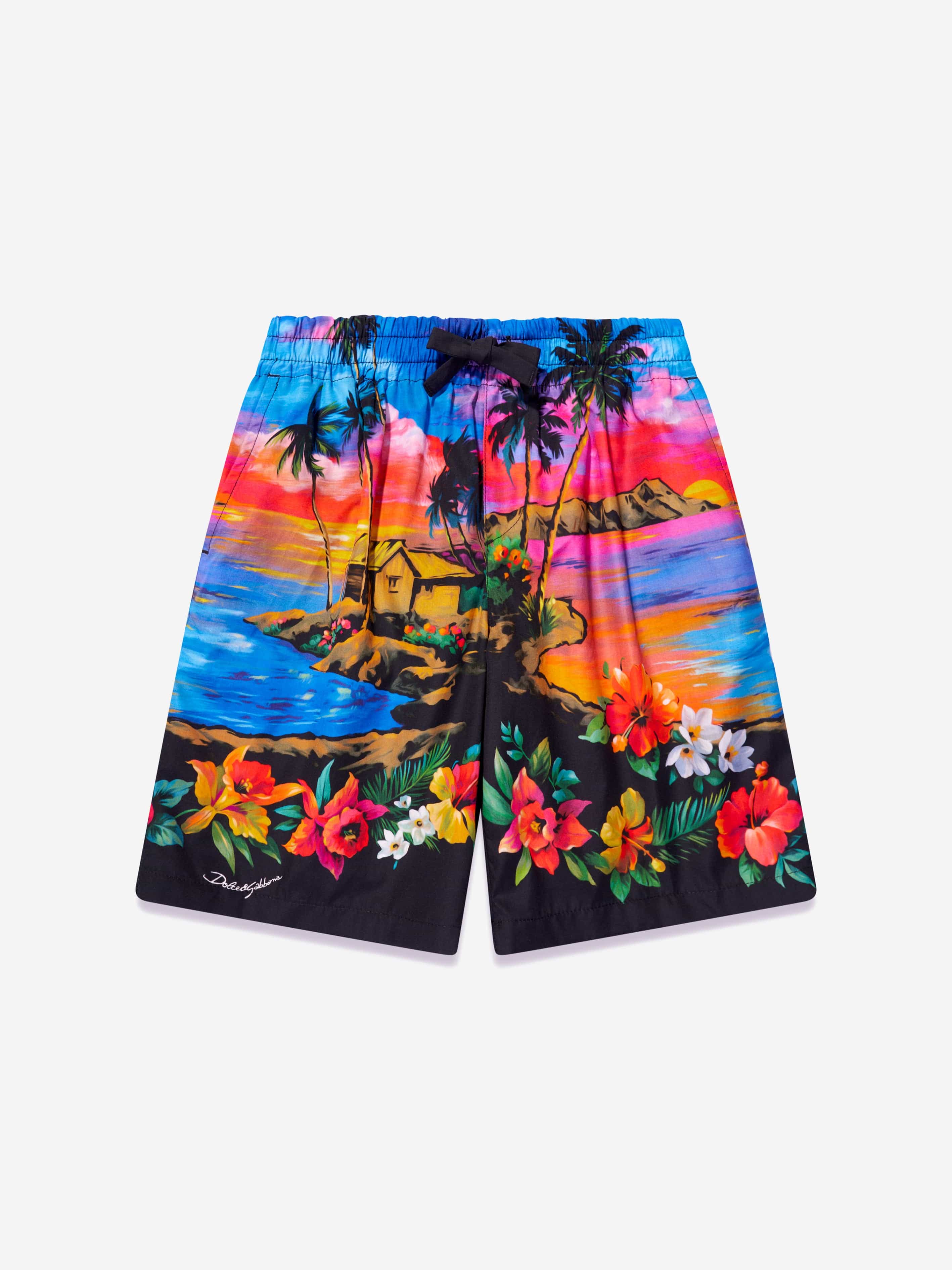 Dolce & Gabbana Boys Hawaiian Print Shorts in Multicolour