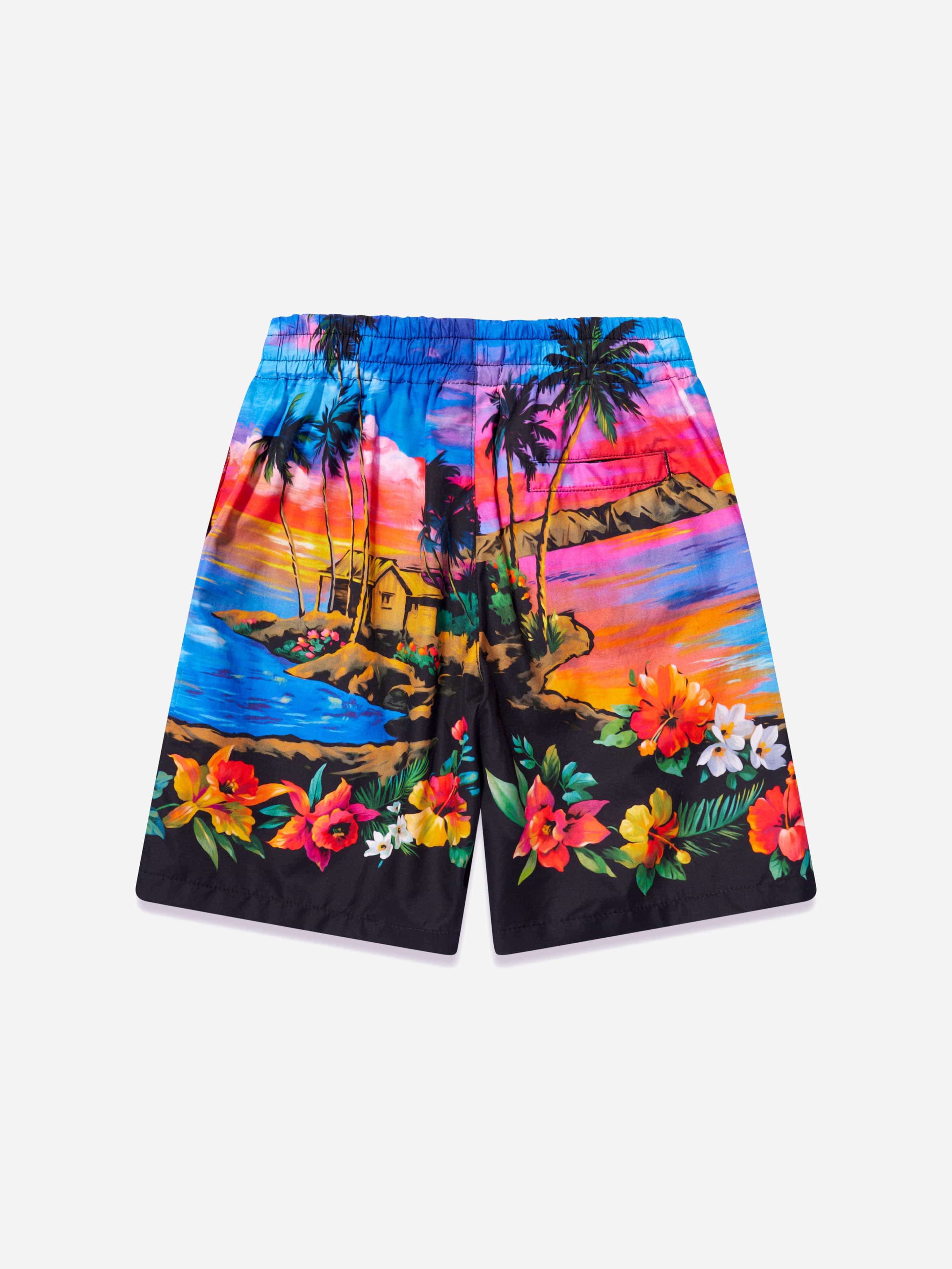 Dolce & Gabbana Boys Hawaiian Print Shorts in Multicolour