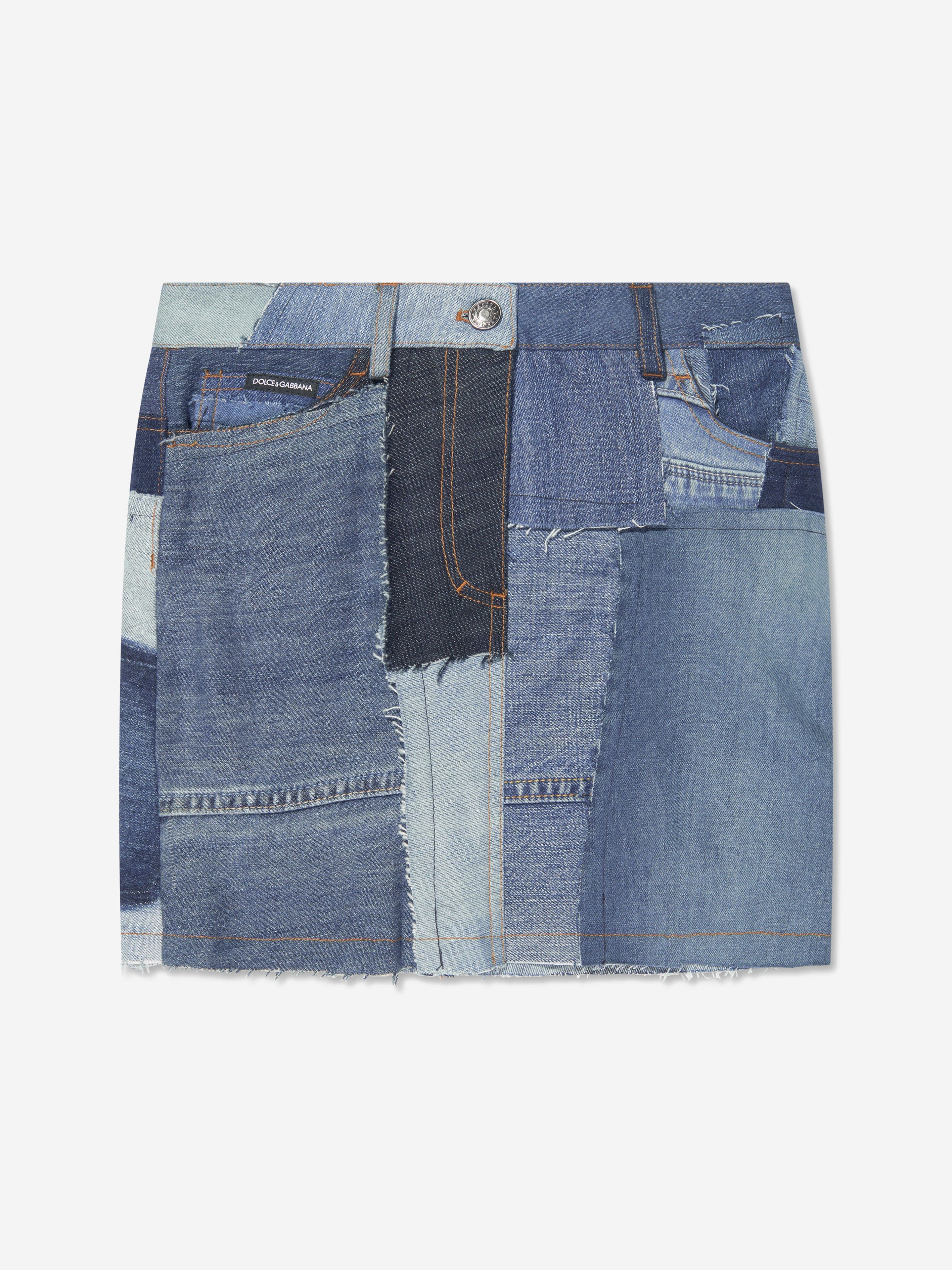 Dolce & Gabbana Girls Denim Skirt in Blue