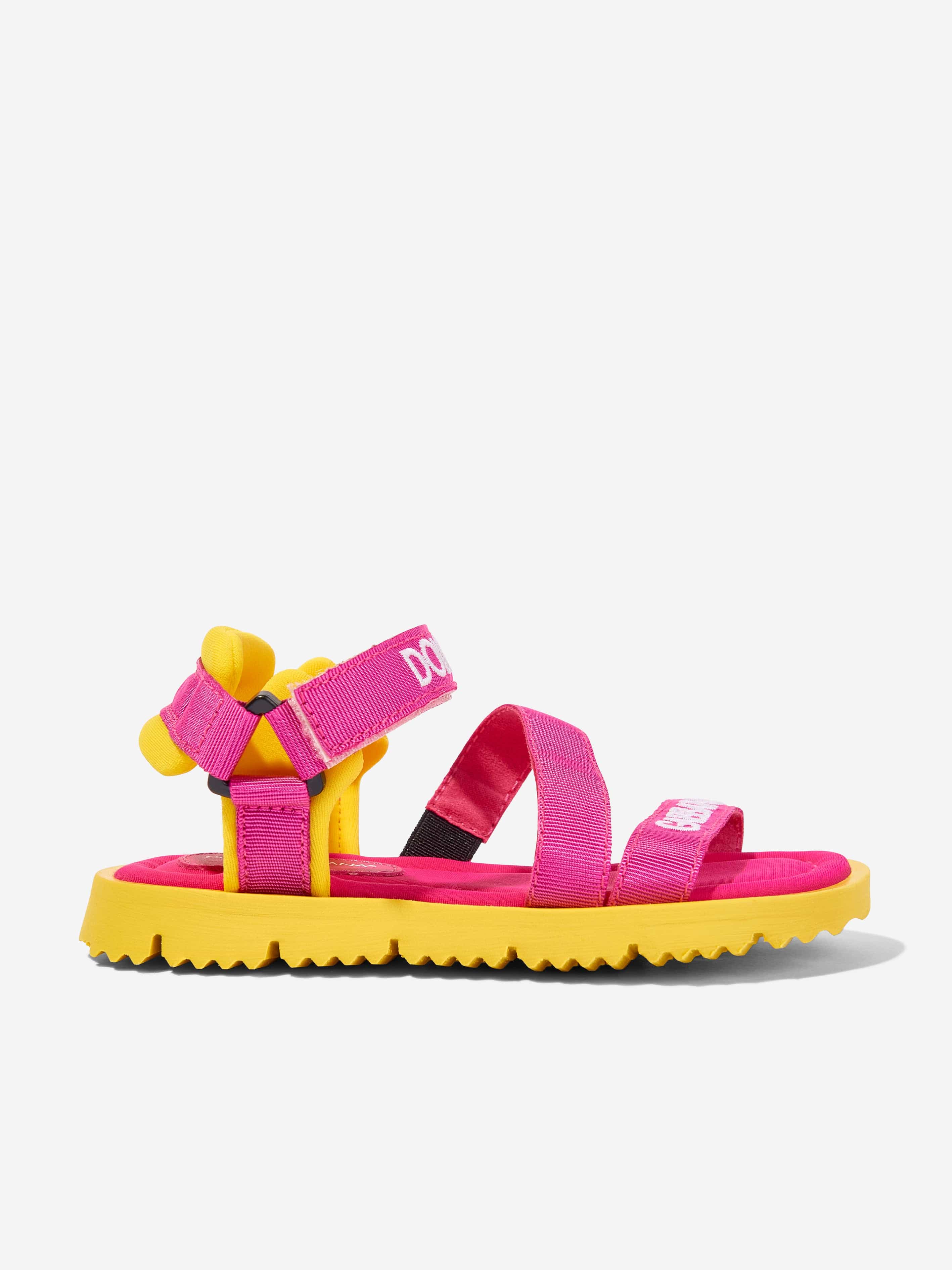 Dolce & Gabbana Girls Technical Fabric Sandals in Multicolour