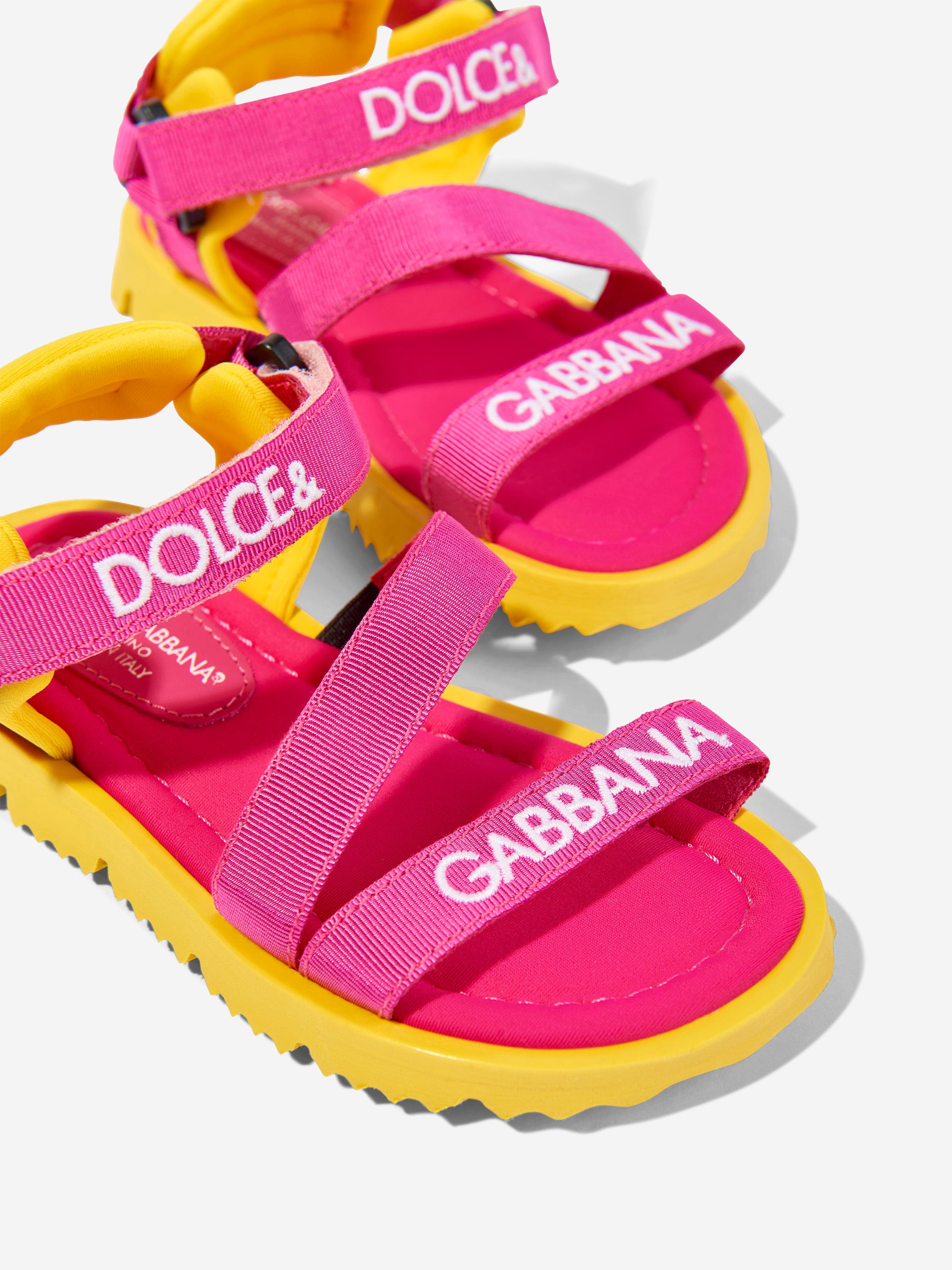 Dolce & Gabbana Girls Technical Fabric Sandals in Multicolour