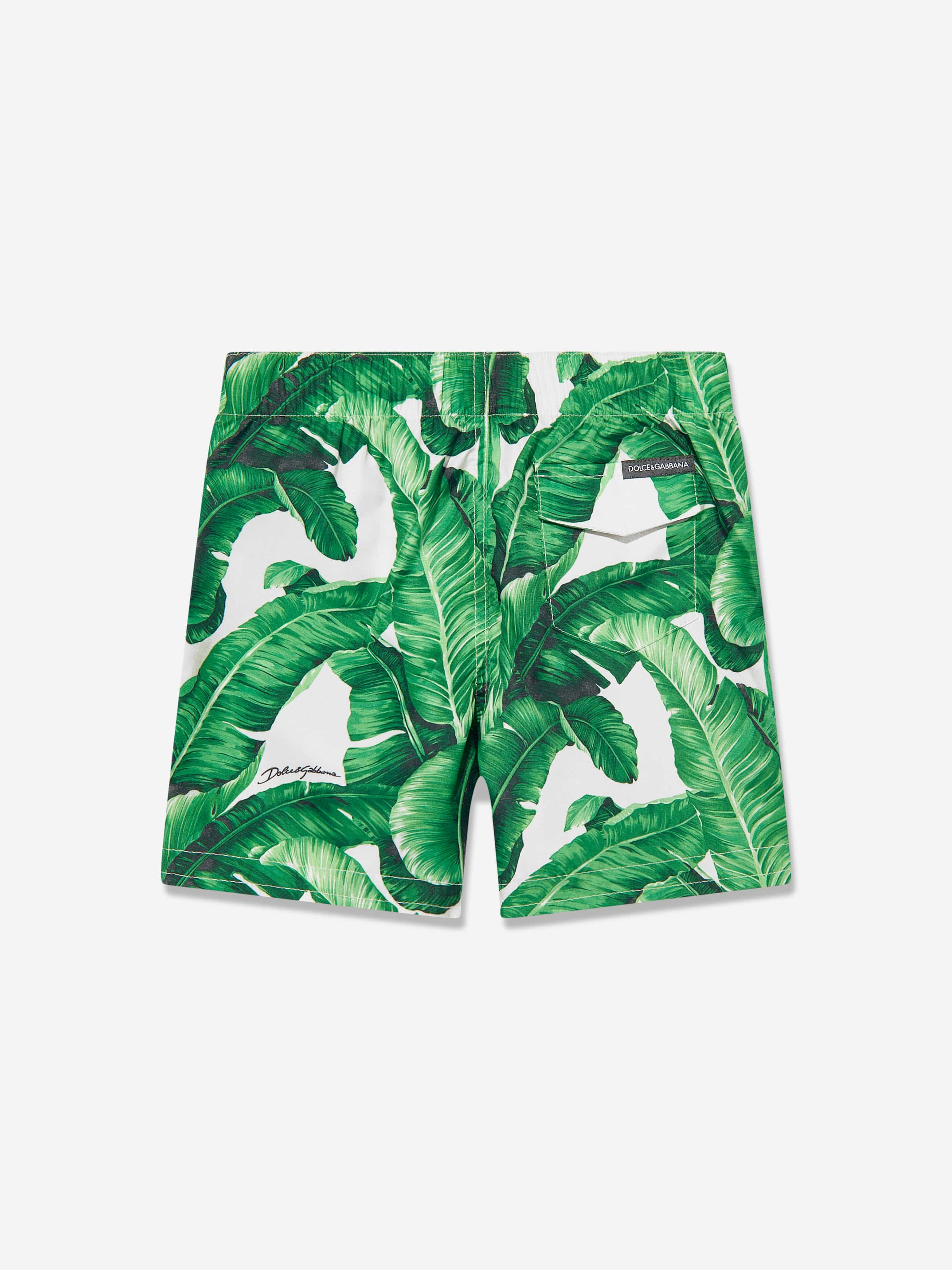 Dolce & Gabbana Baby Boys Banana Leaf Swim Shorts in Green