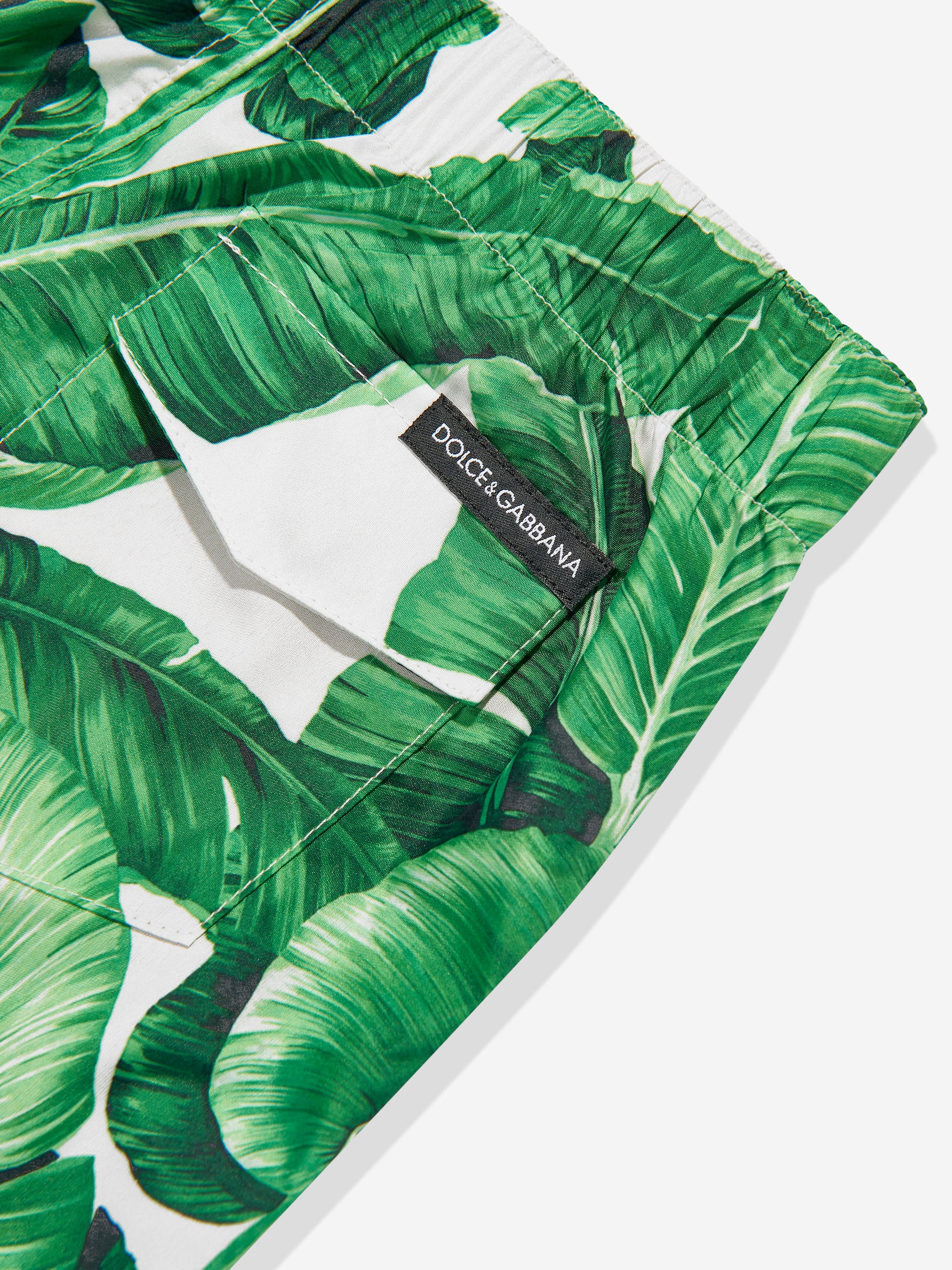 Dolce & Gabbana Baby Boys Banana Leaf Swim Shorts in Green