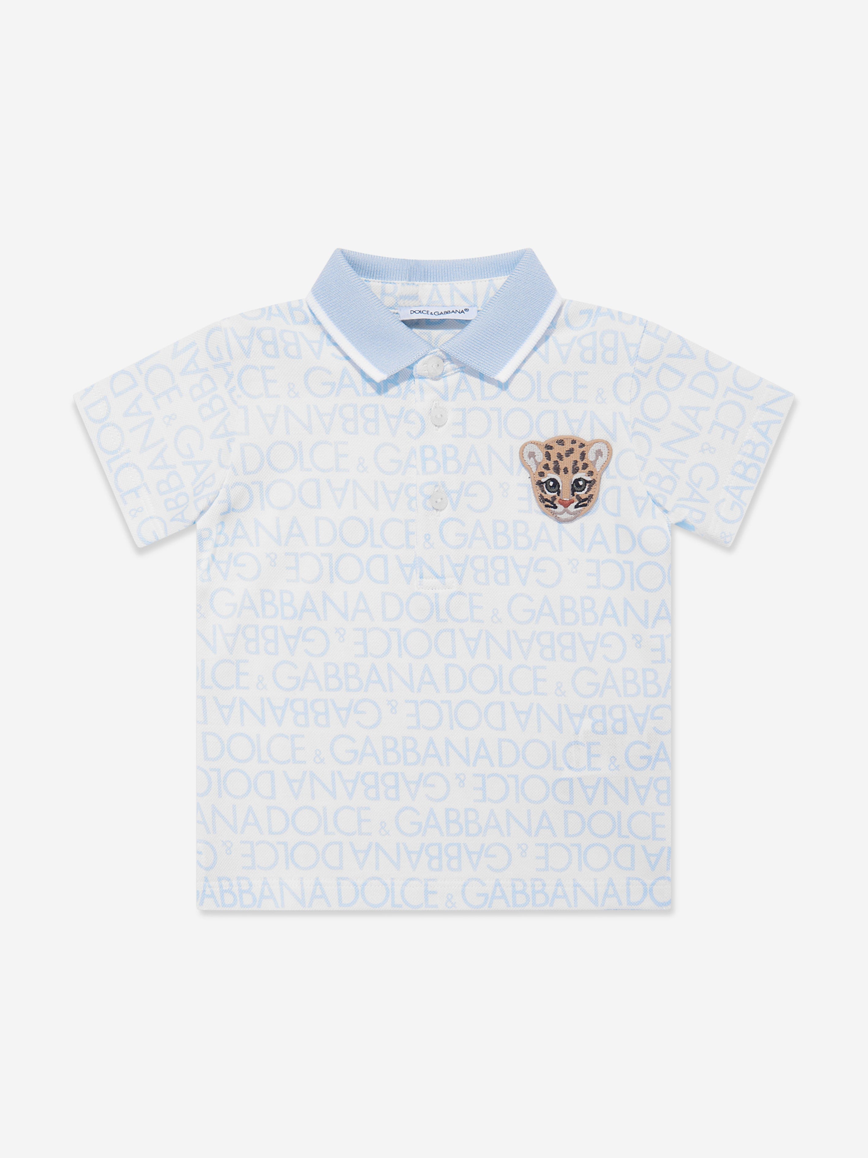 Dolce & Gabbana Baby Boys Logomania Polo Shirt in Blue