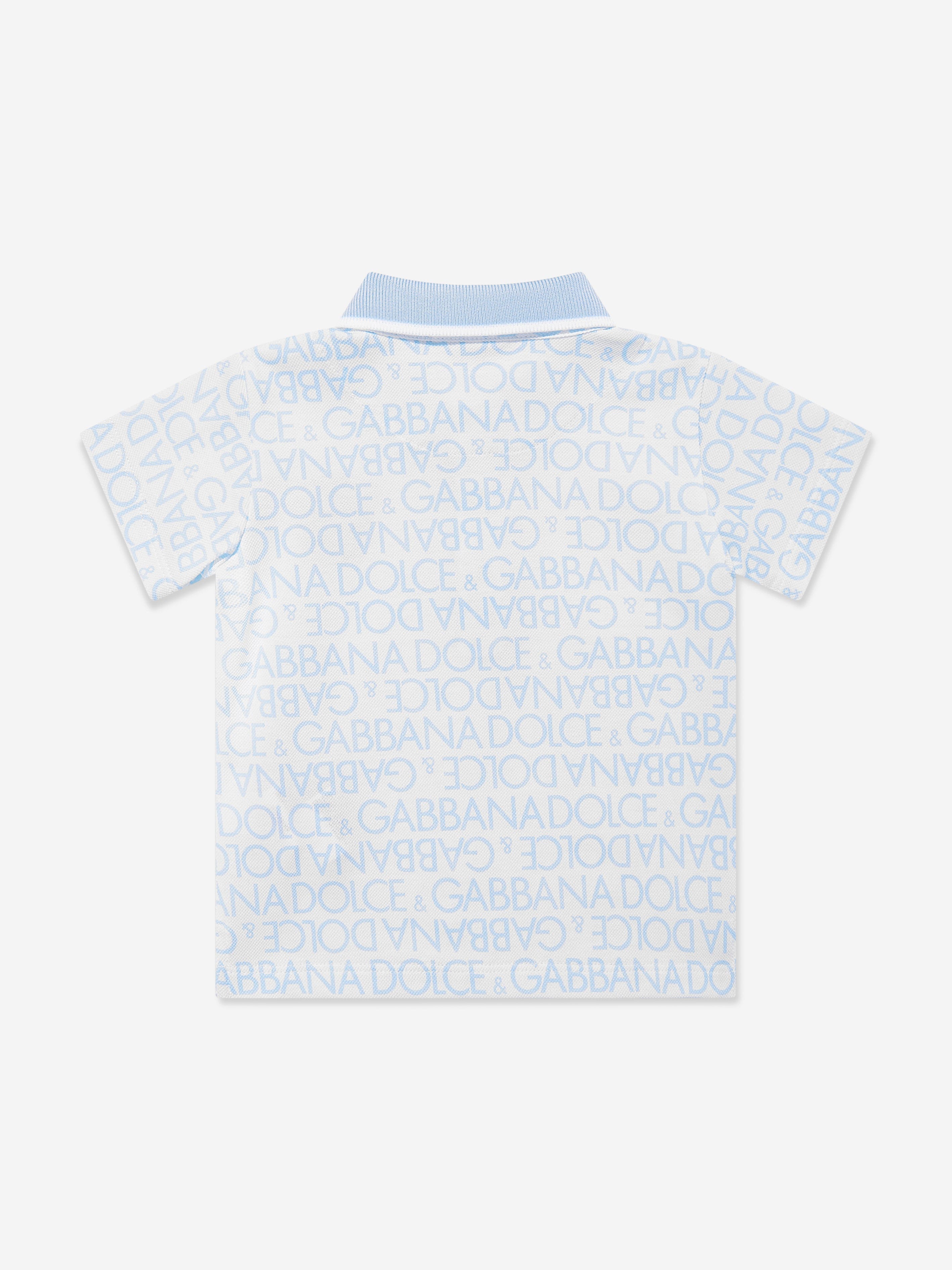 Dolce & Gabbana Baby Boys Logomania Polo Shirt in Blue