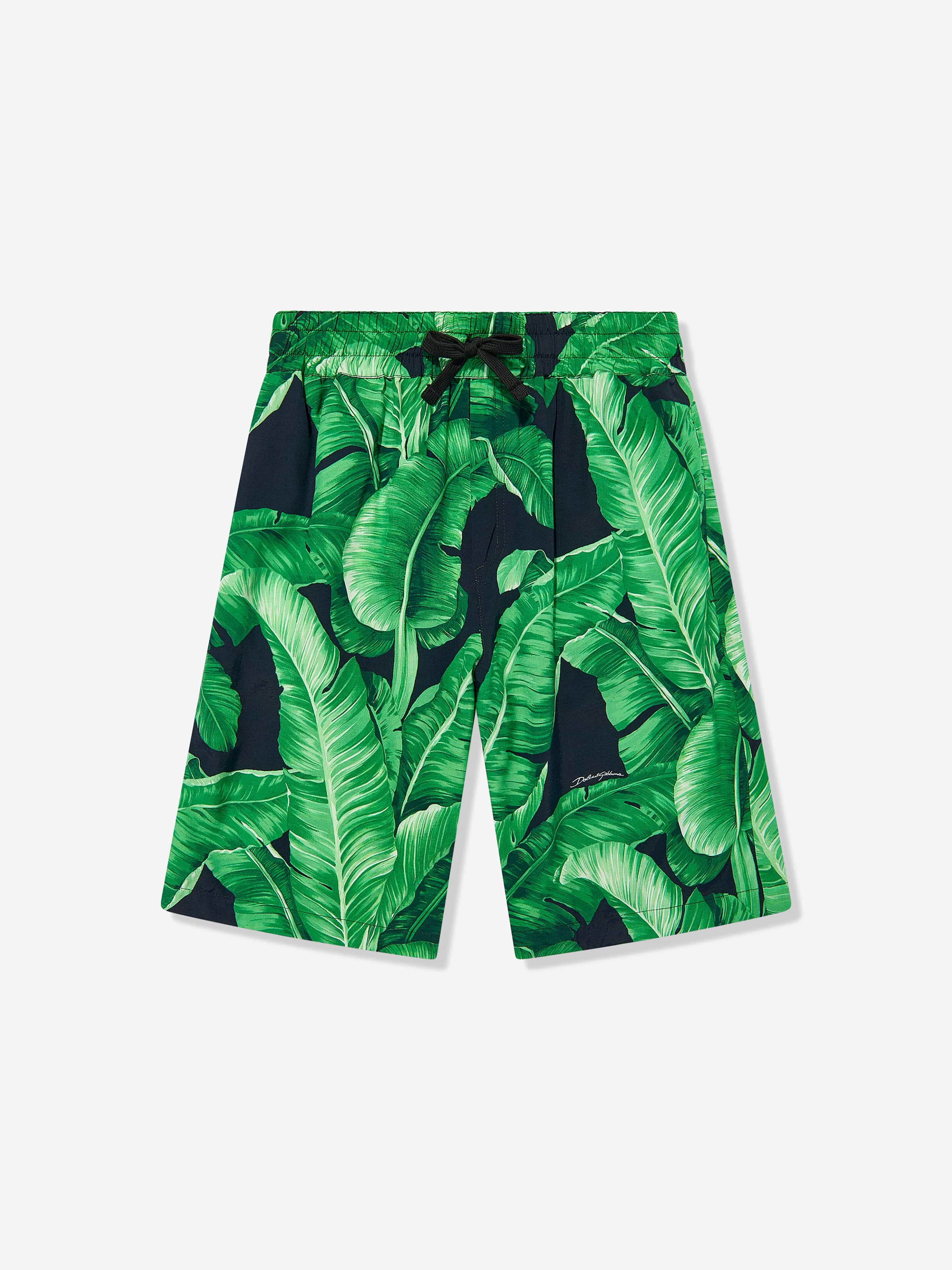 Dolce & Gabbana Boys Banana Leaf Bermuda Shorts in Green