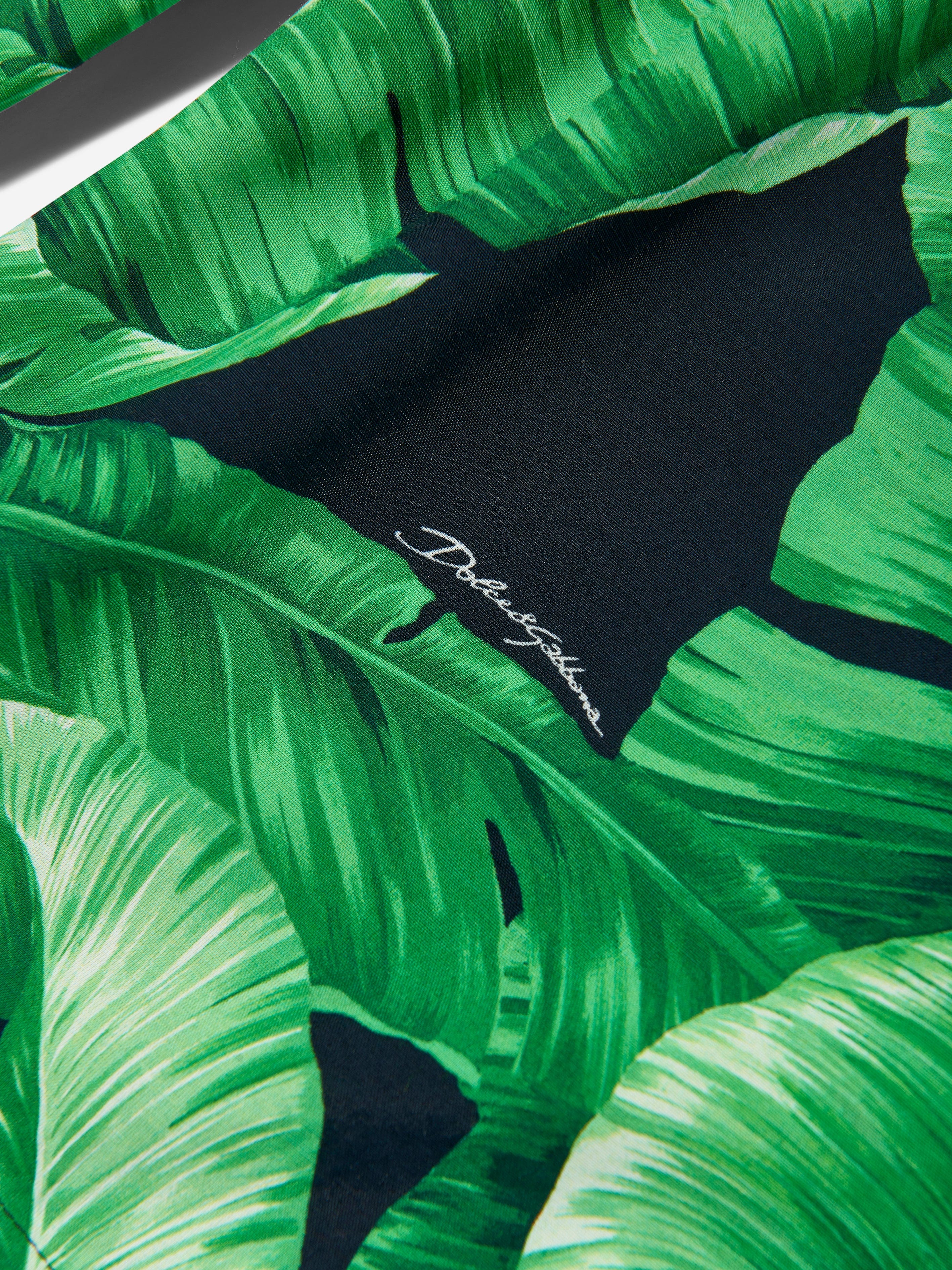 Dolce & Gabbana Boys Banana Leaf Bermuda Shorts in Green