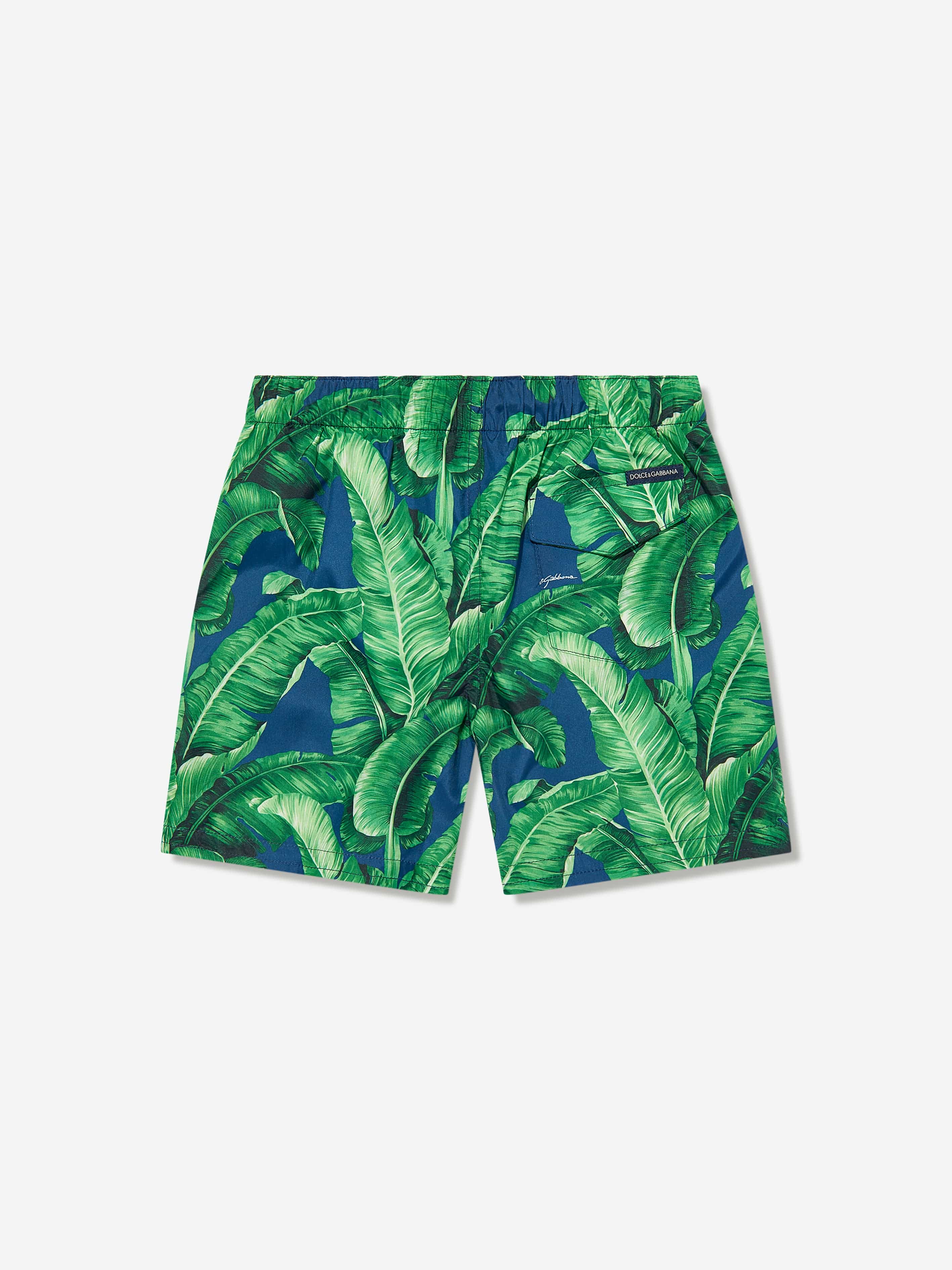 Dolce & Gabbana Boys Banana Leaf Swim Shorts in Green