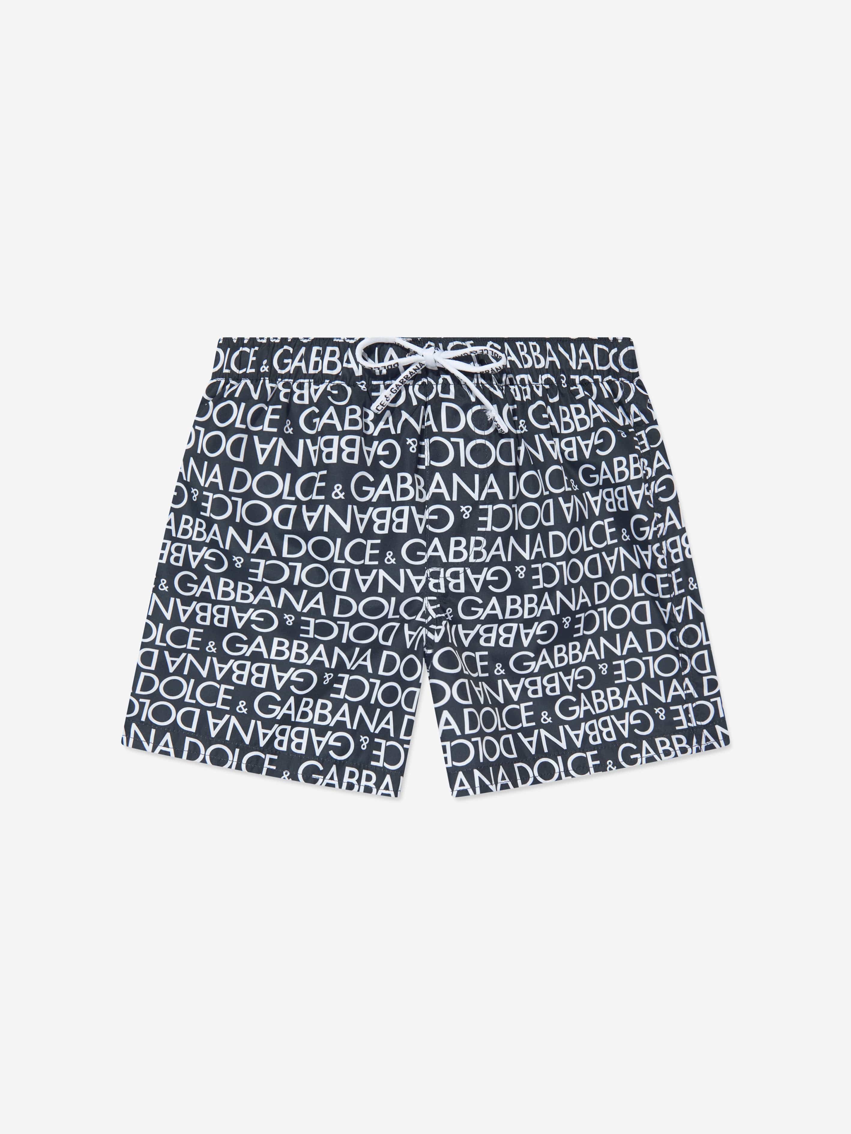 Dolce & Gabbana Boys Logomania Swim Shorts in Navy