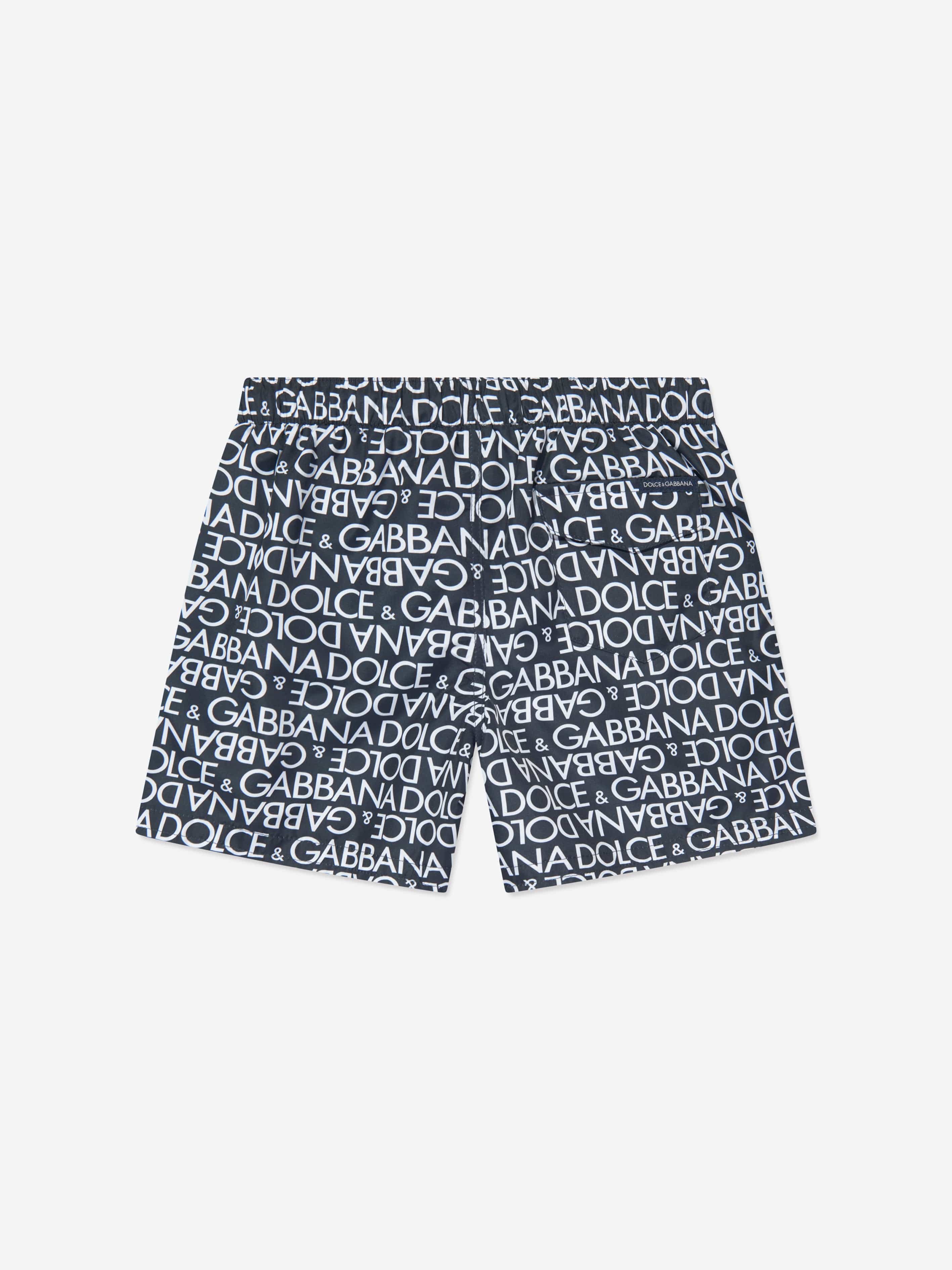 Dolce & Gabbana Boys Logomania Swim Shorts in Navy