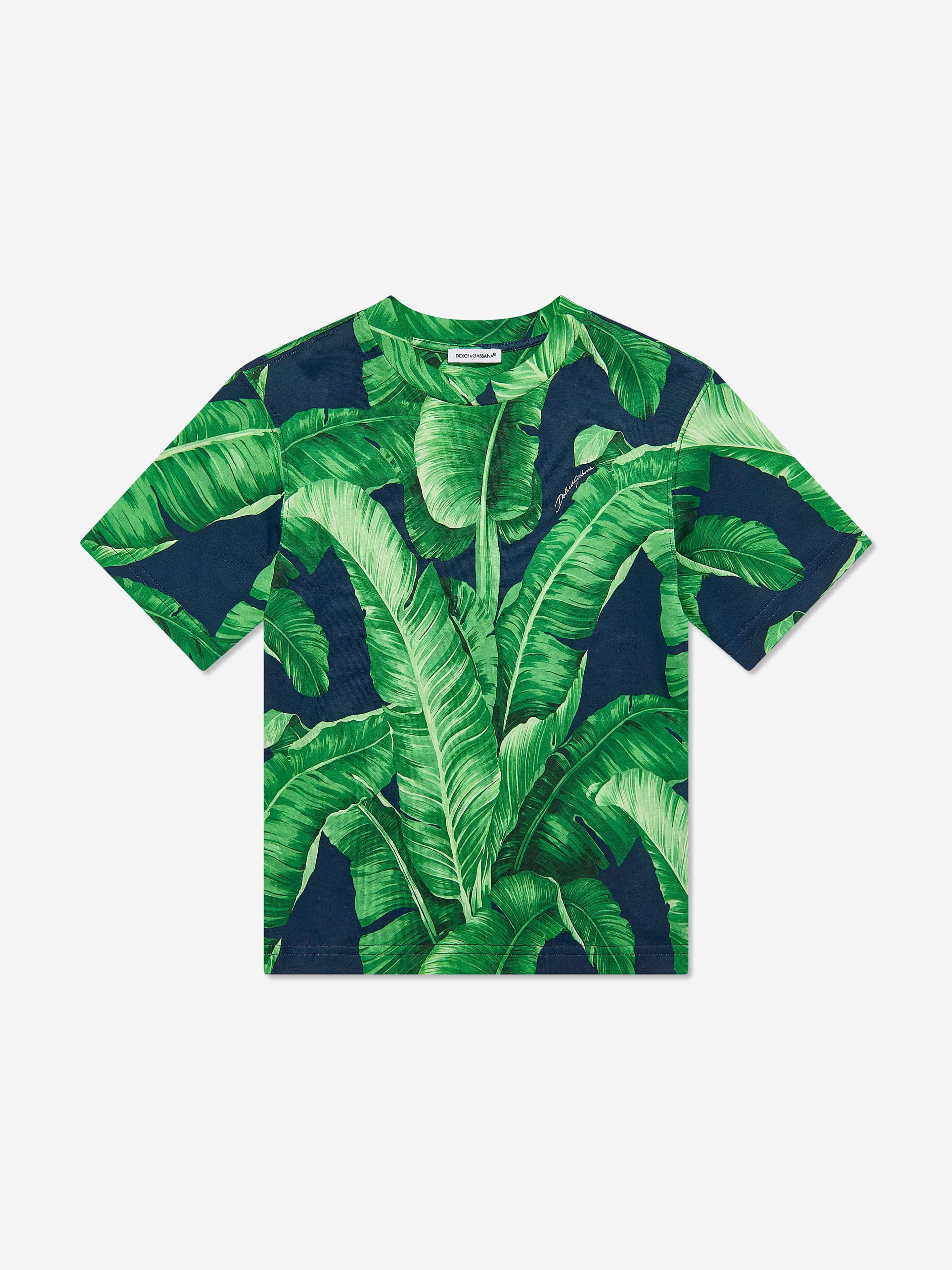 Dolce & Gabbana Boys Banana Leaf T-Shirt in Green