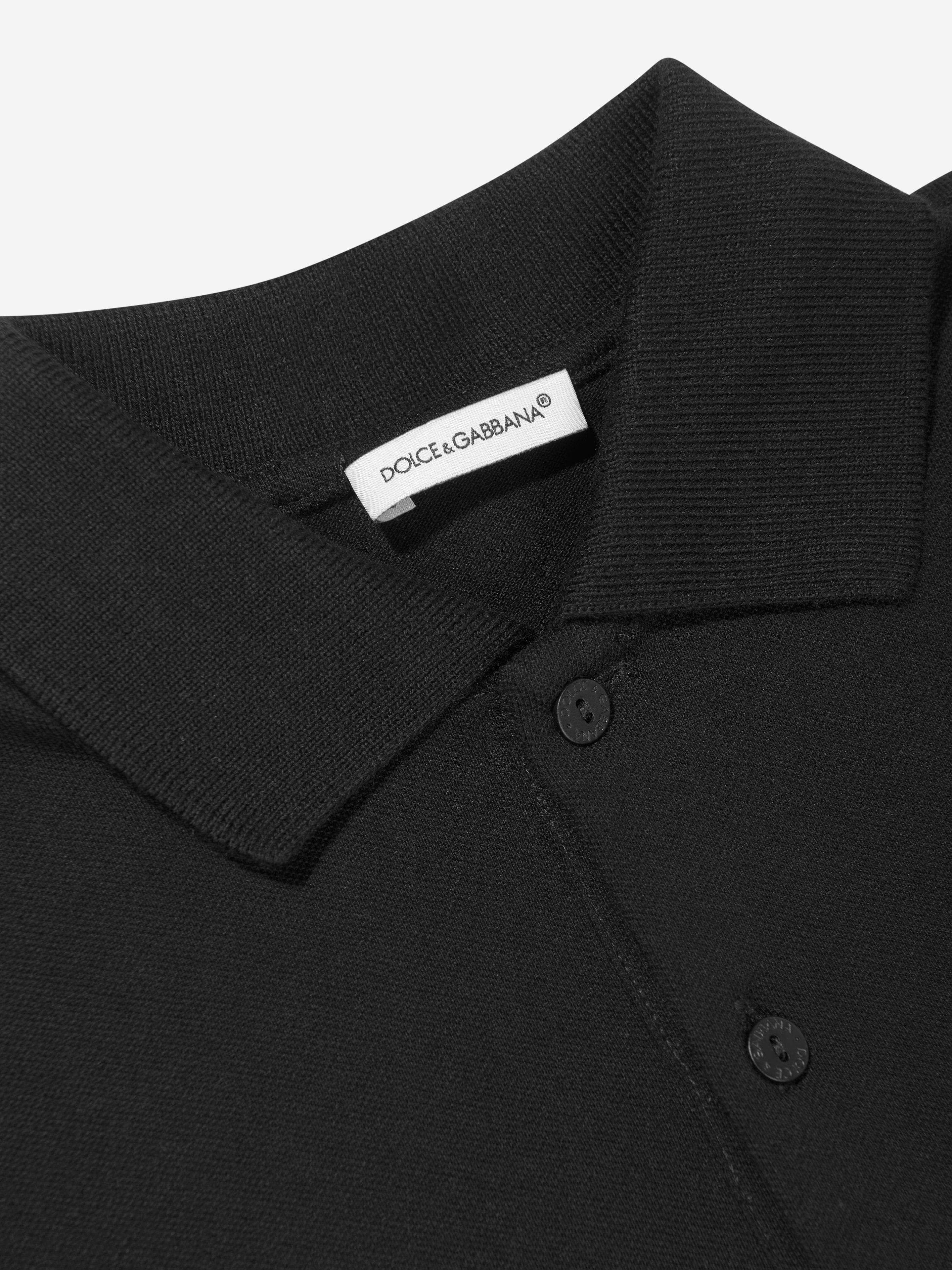 Dolce & Gabbana Boys Logo Polo Shirt in Black